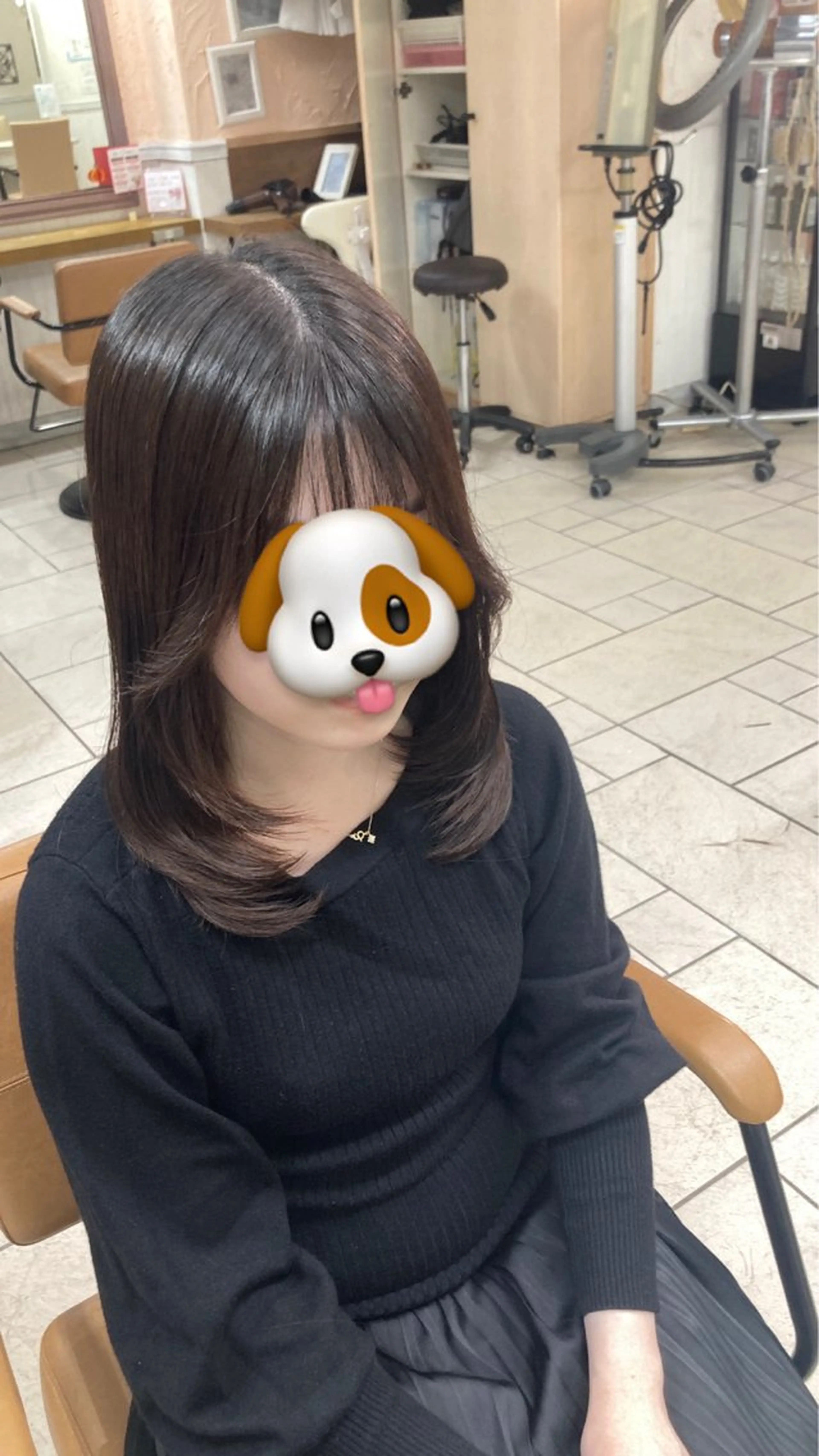 ロング カラー 顔まわりレイヤー レイヤーカット マカロン富田/本店 大門のヘアスタイル