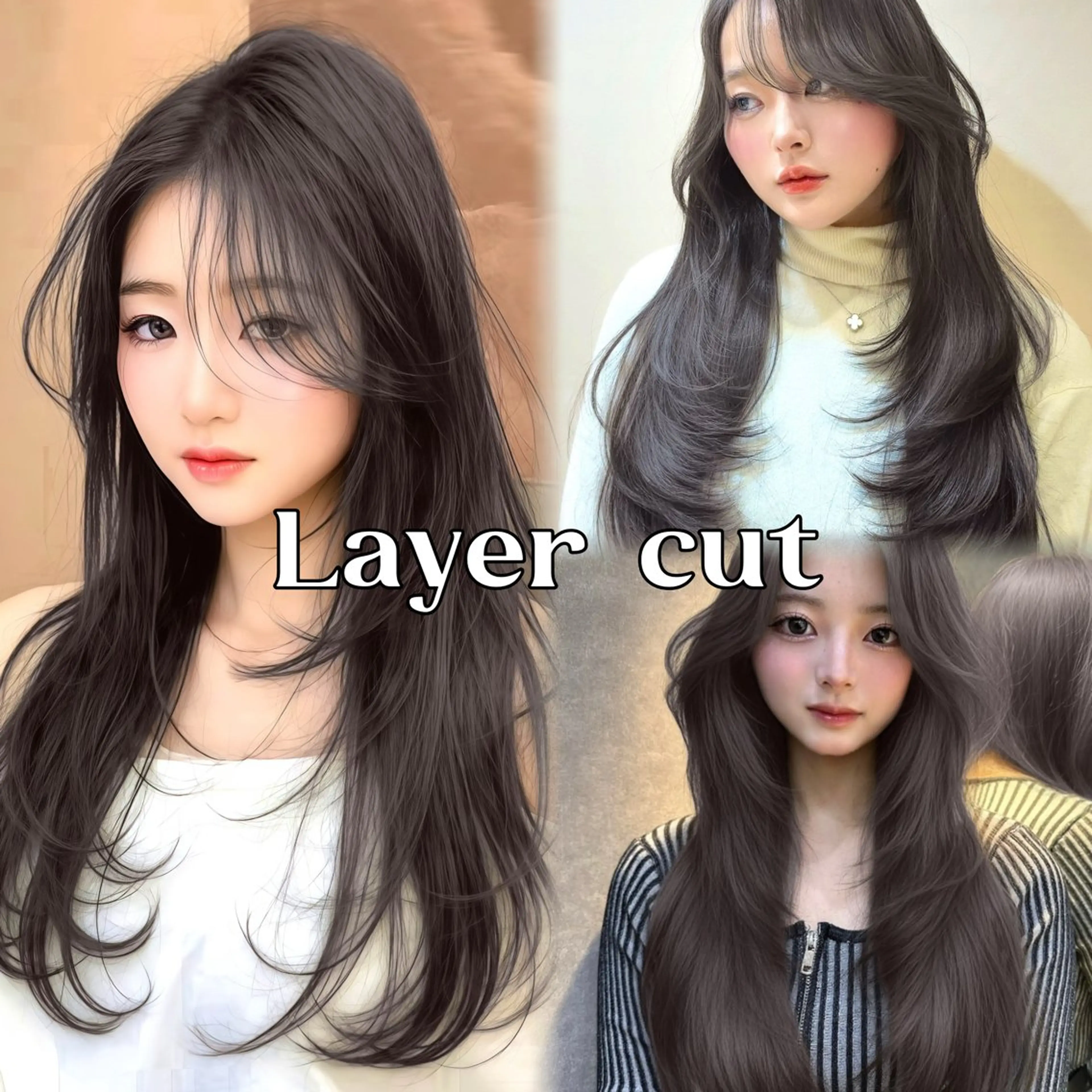 ロング 縮毛矯正/レイヤー 韓国/顔まわり/夢音のヘアスタイル