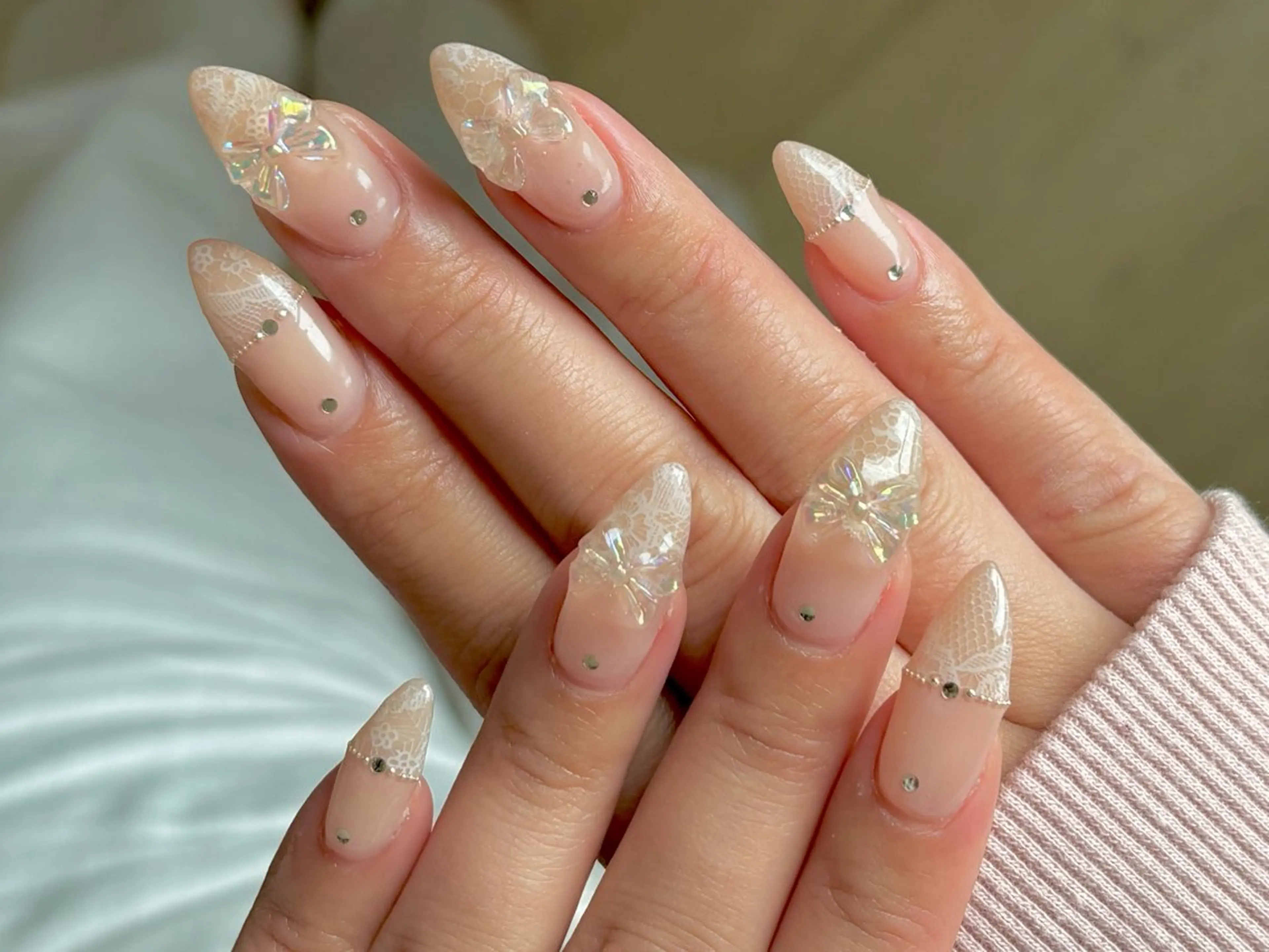 ネイル レース ワンホンネイル ハンドネイル epanouir mihoのネイルデザイン