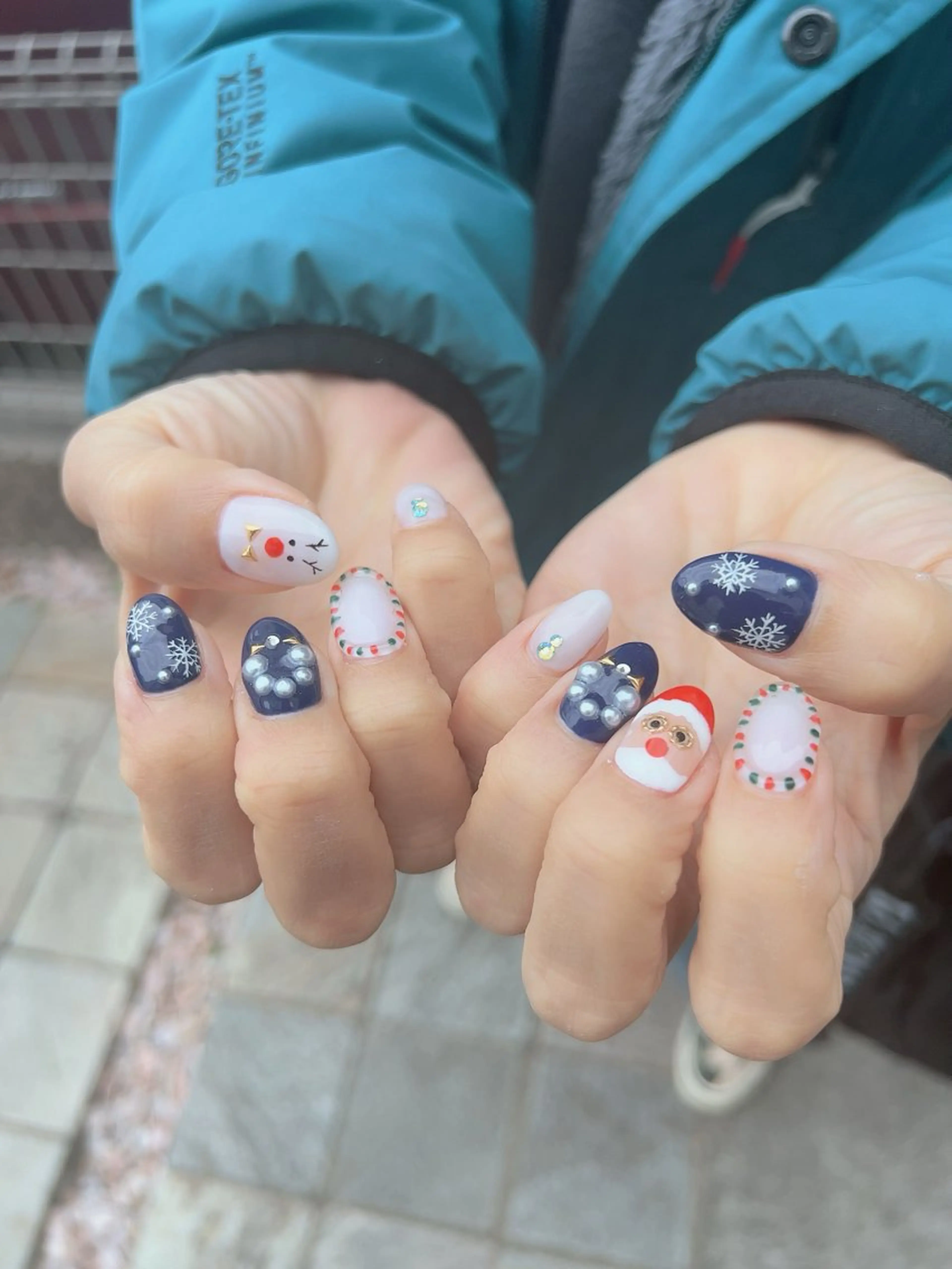 ネイル ジェルネイル 持ち込み パラジェル 冬ネイル クリスマス ハンドネイル Nail Salon Ｄream Mamのネイルデザイン