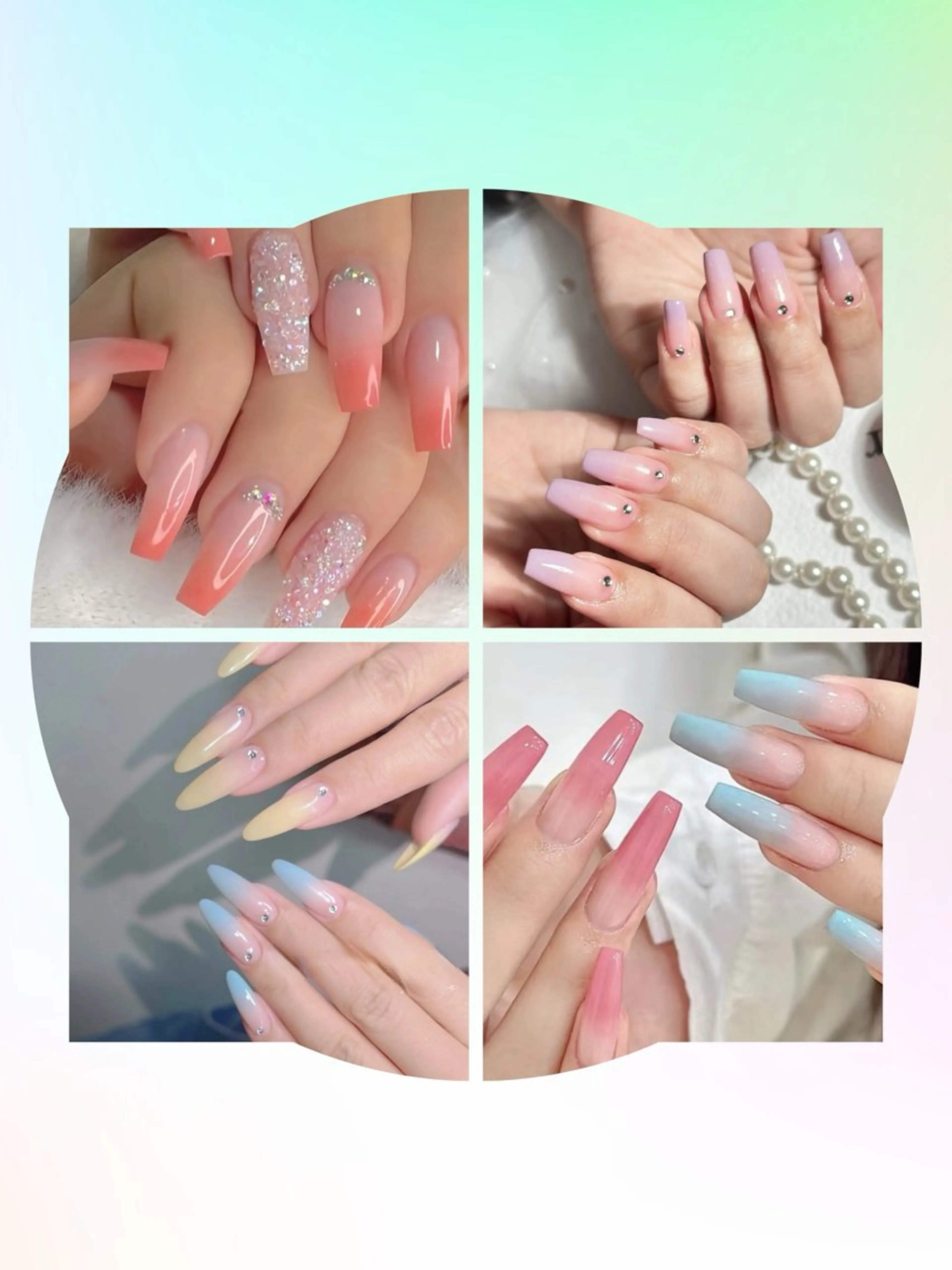 👑🉐大人気🏅カラーグラデーション¥5500円（小ストーン10個付き）ソフトジェルオフ無料の写真