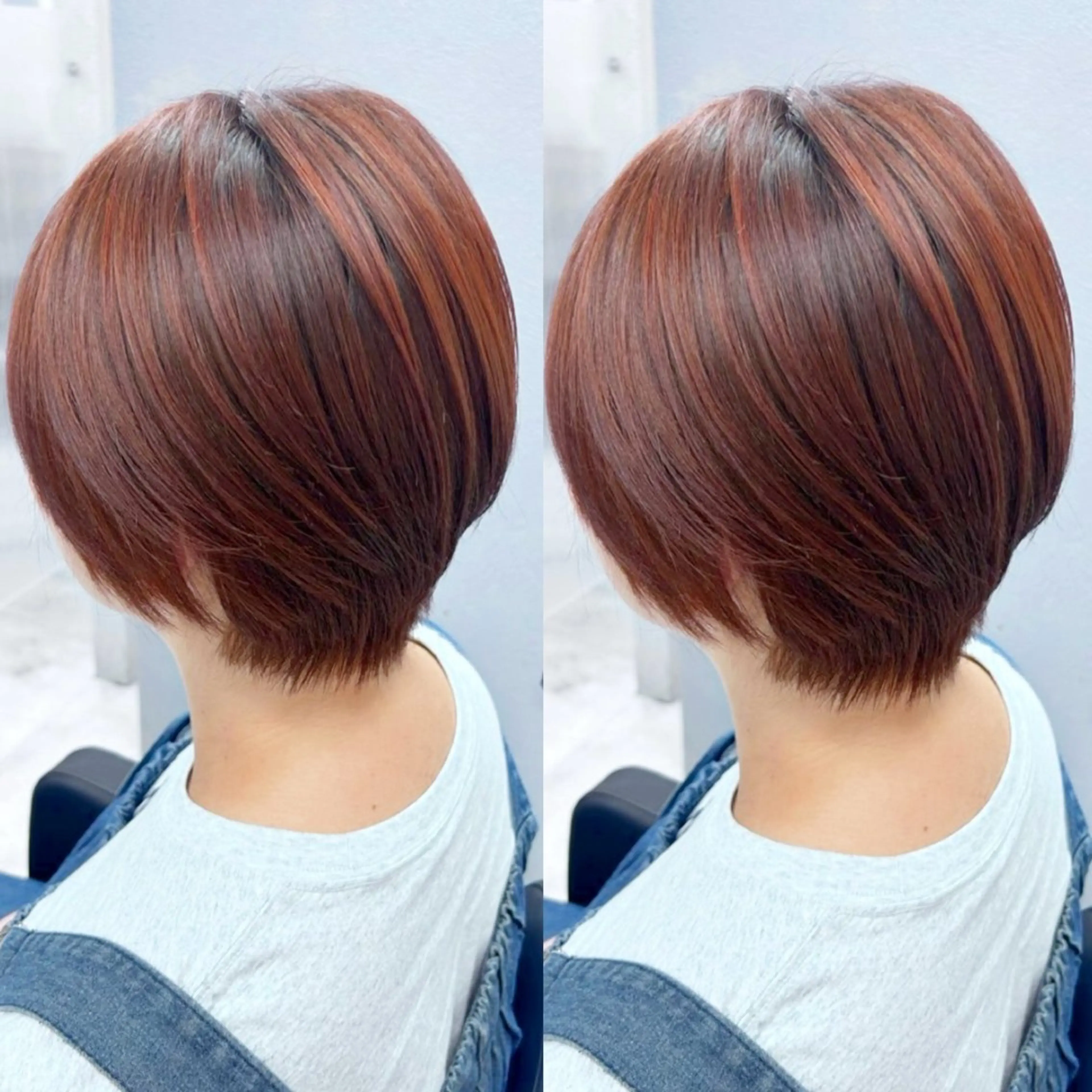 ショート カラー カット ヘアカラー ハイトーン🎀 暖色系カラー🎀愛美のヘアスタイル