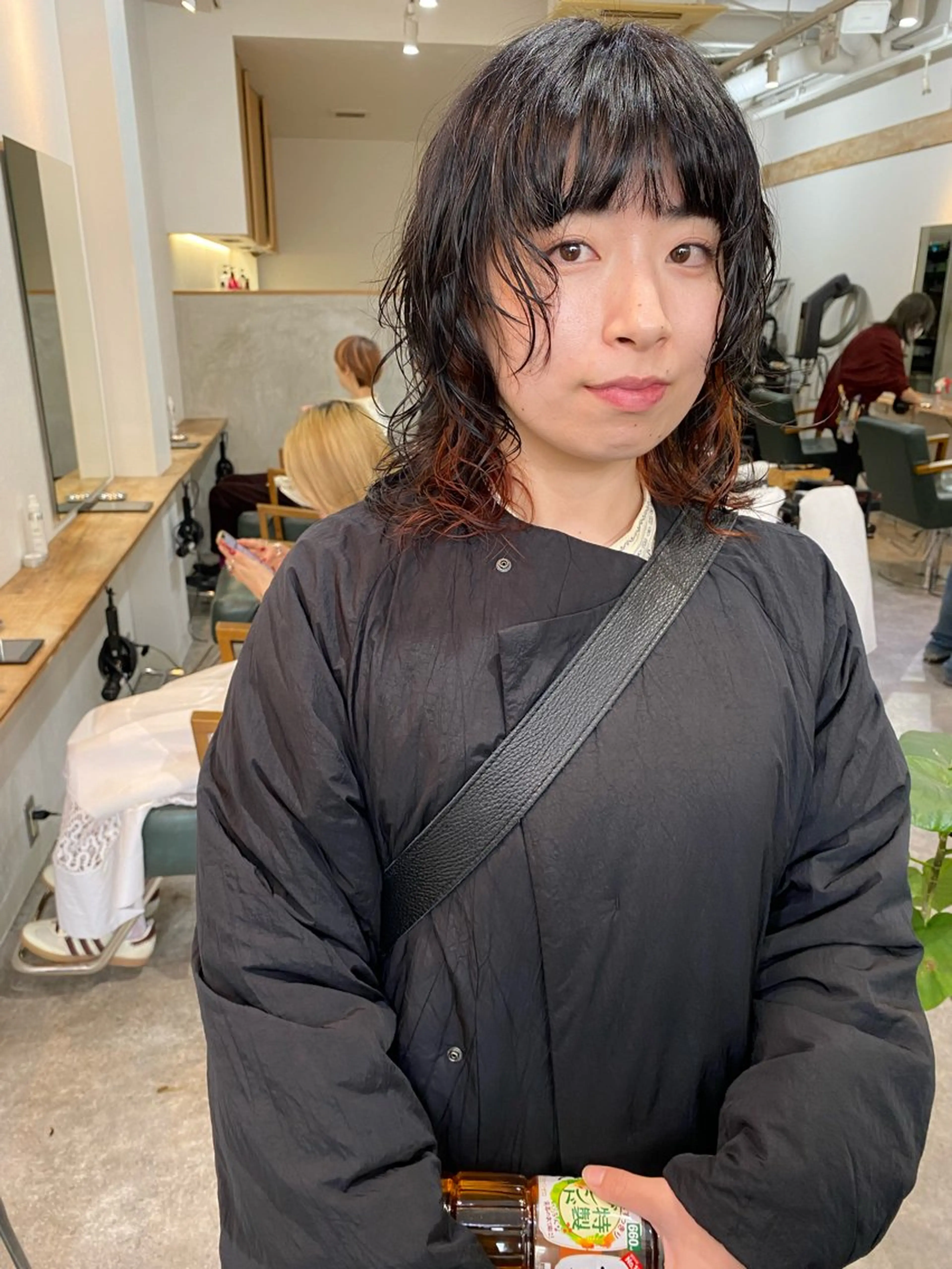 ミディアム カラー パーマ カット ヘアカラー パーマ トリートメント 森貴裕/ベージュ/ パーマ/オリーブのヘアスタイル