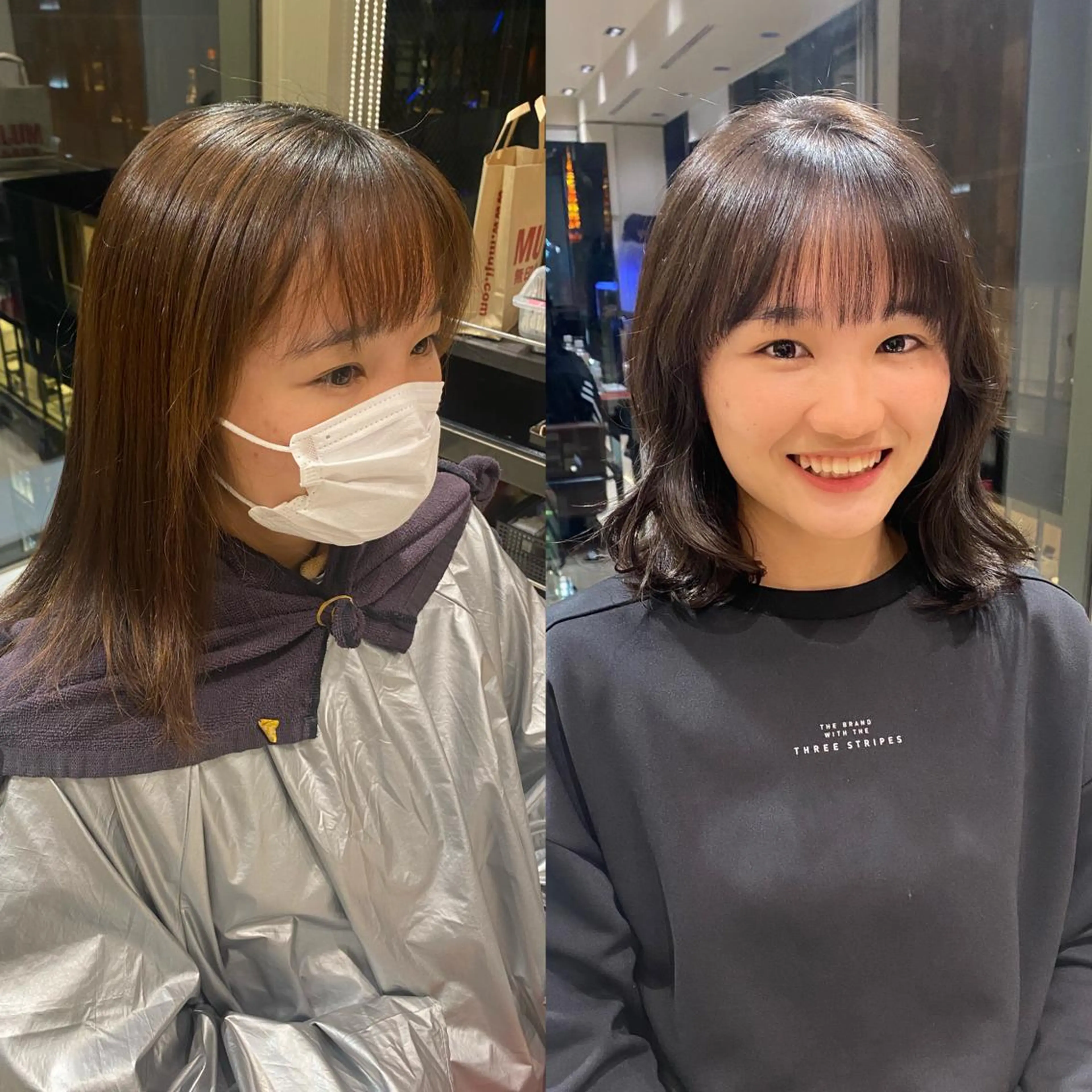 ミディアム カラー 透明感カラー サイドバング Je suis heureuse Tres所属・早朝セット☀️ レイヤー/Momoのヘアスタイル