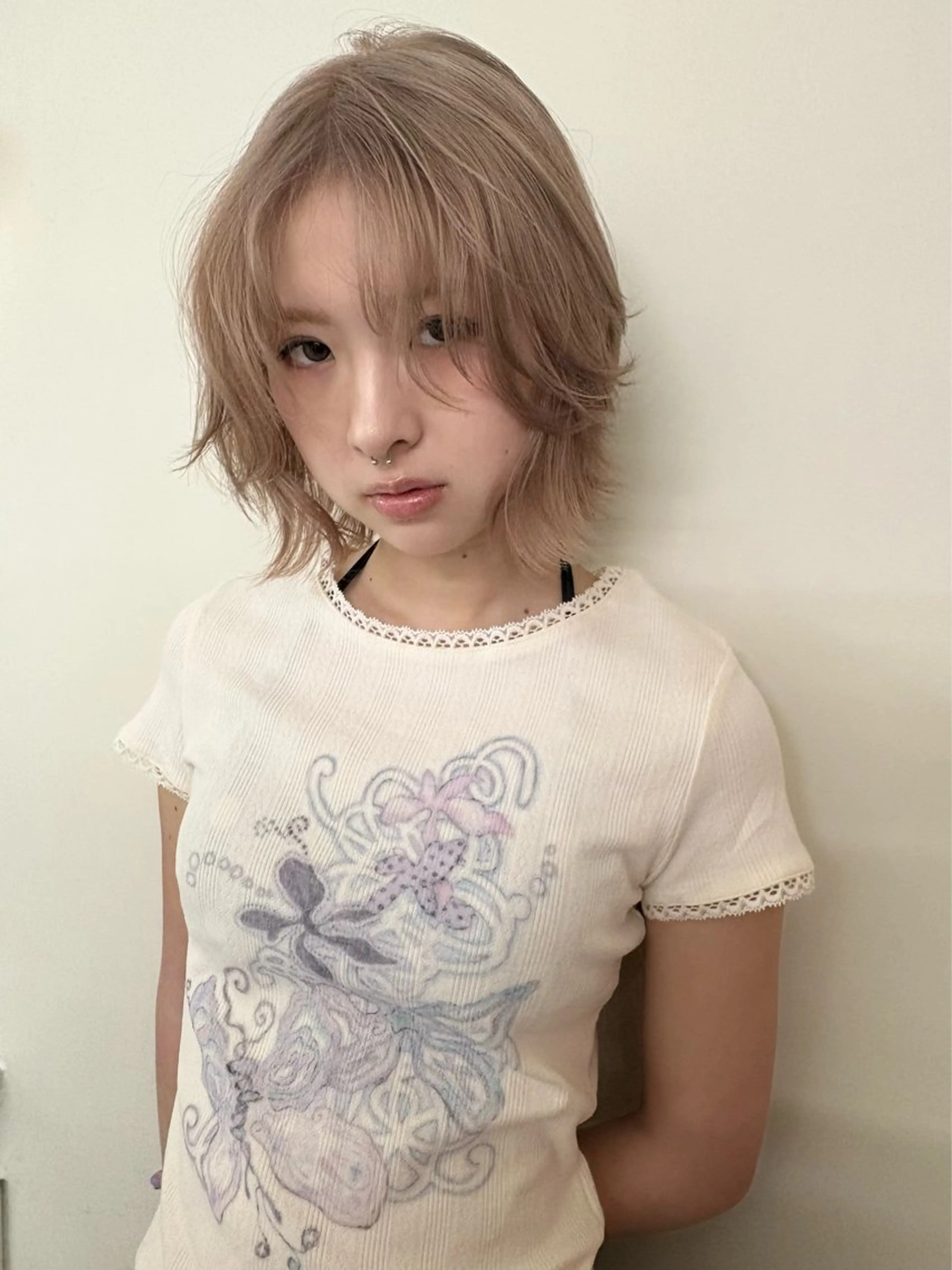 カラー ベージュカラー ハイトーンカラー ミルクティーベージュ nappe🐏 栄／矢場町のヘアスタイル