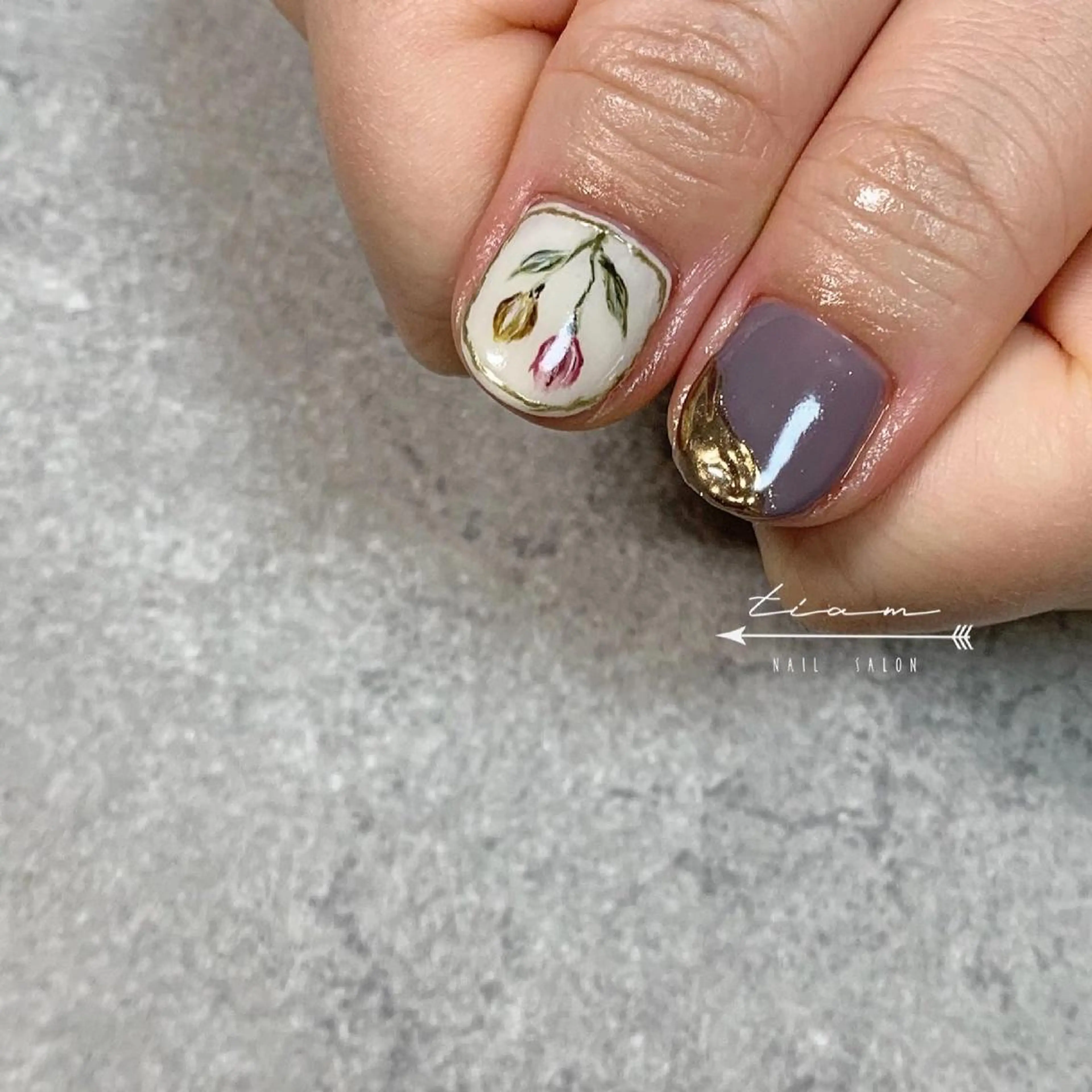 ネイル アートネイル フラワーネイル ミラーネイル ニュアンスネイル 春ネイル 𝑡𝑖𝑎𝑚𓂃 きむらゆきののネイルデザイン