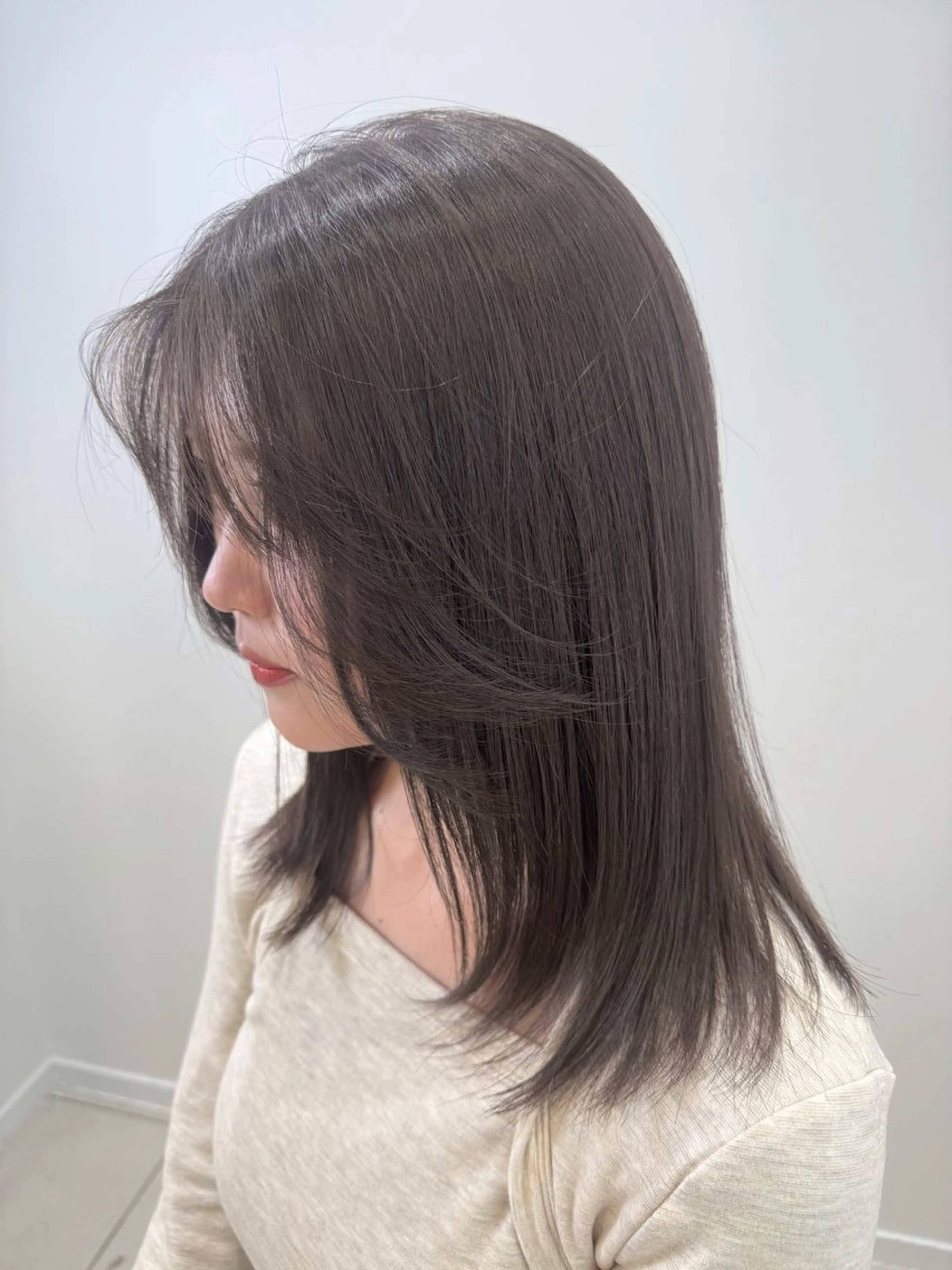 ミディアム カラー カット ヘアカラー トリートメント リアル上品盛れ/ 韓国ヘア/モモ/横浜のヘアスタイル