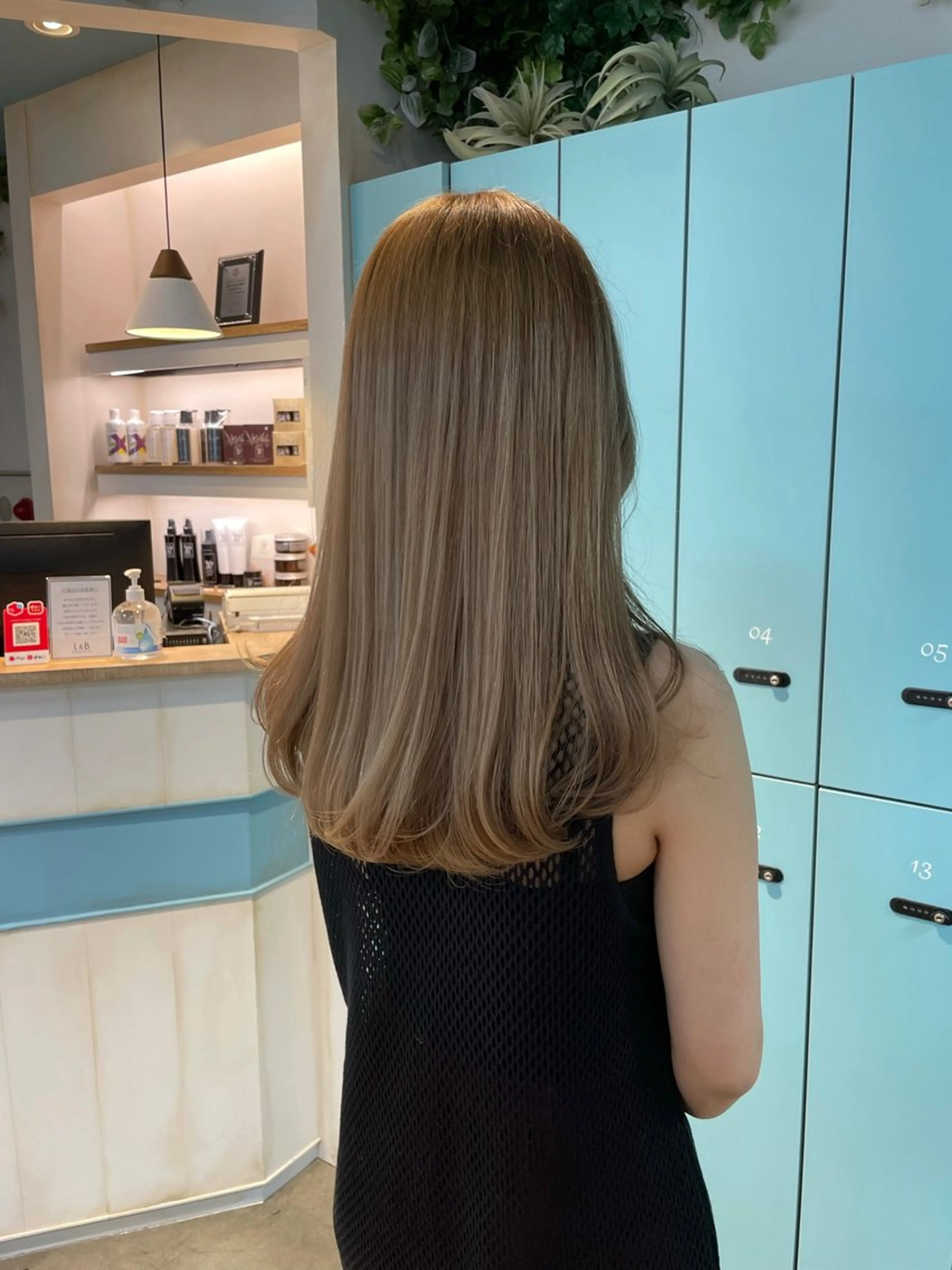 ロング カラー 縮毛矯正×髪質改善 カラー×クロスパーマのヘアスタイル