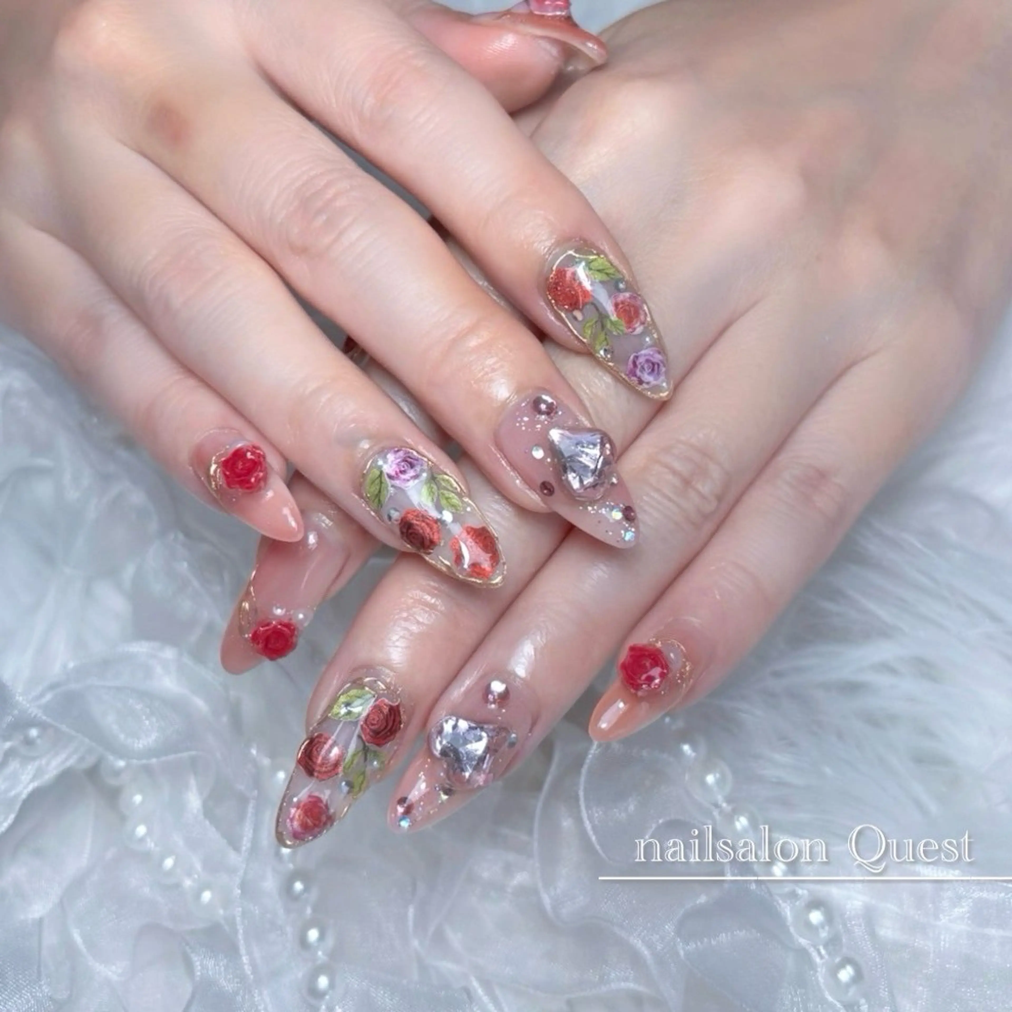 ネイル フラワーネイル ハンドネイル nailsalon Questのネイルデザイン