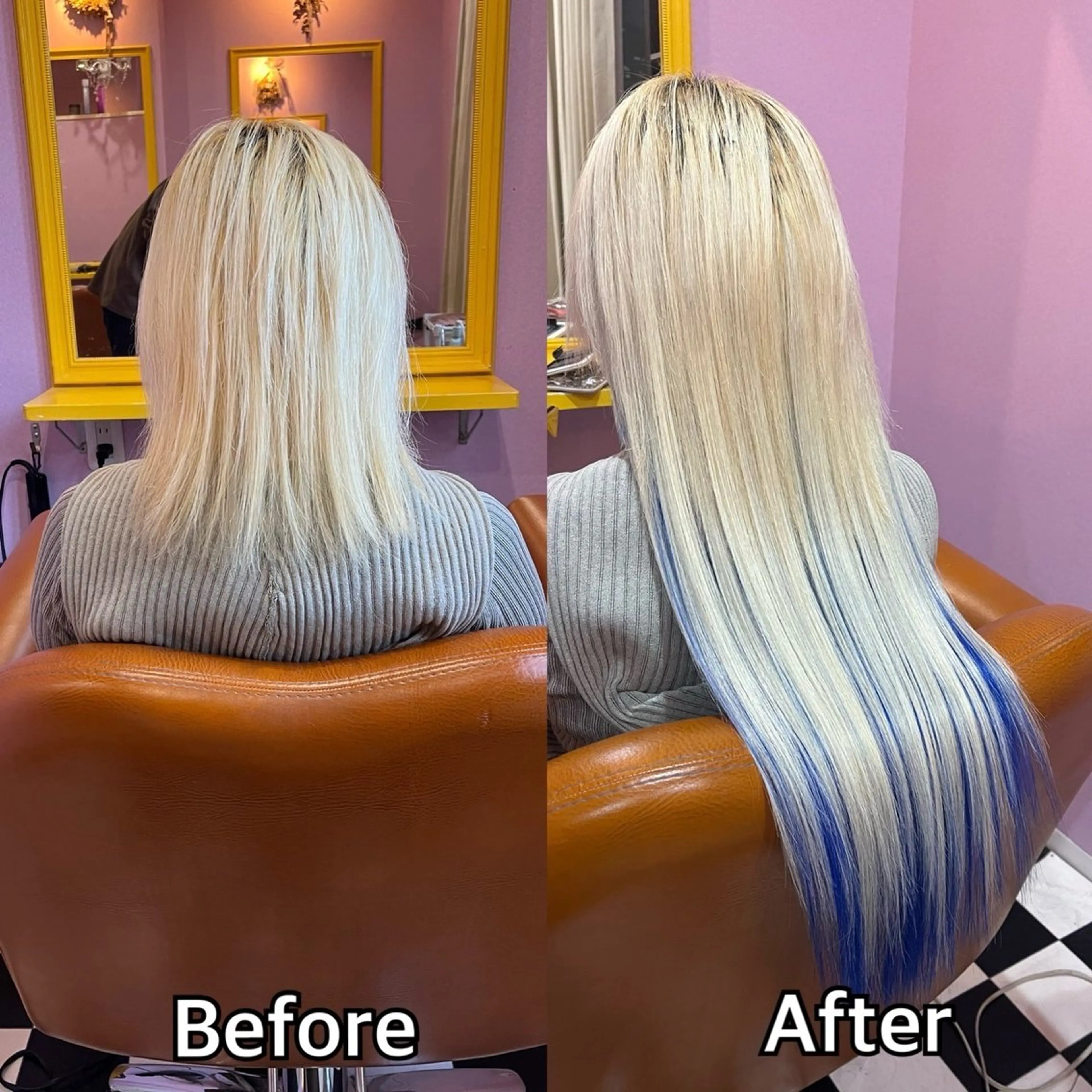 ロング シール＋ちび編み込み エクステ梅田🐨のヘアスタイル