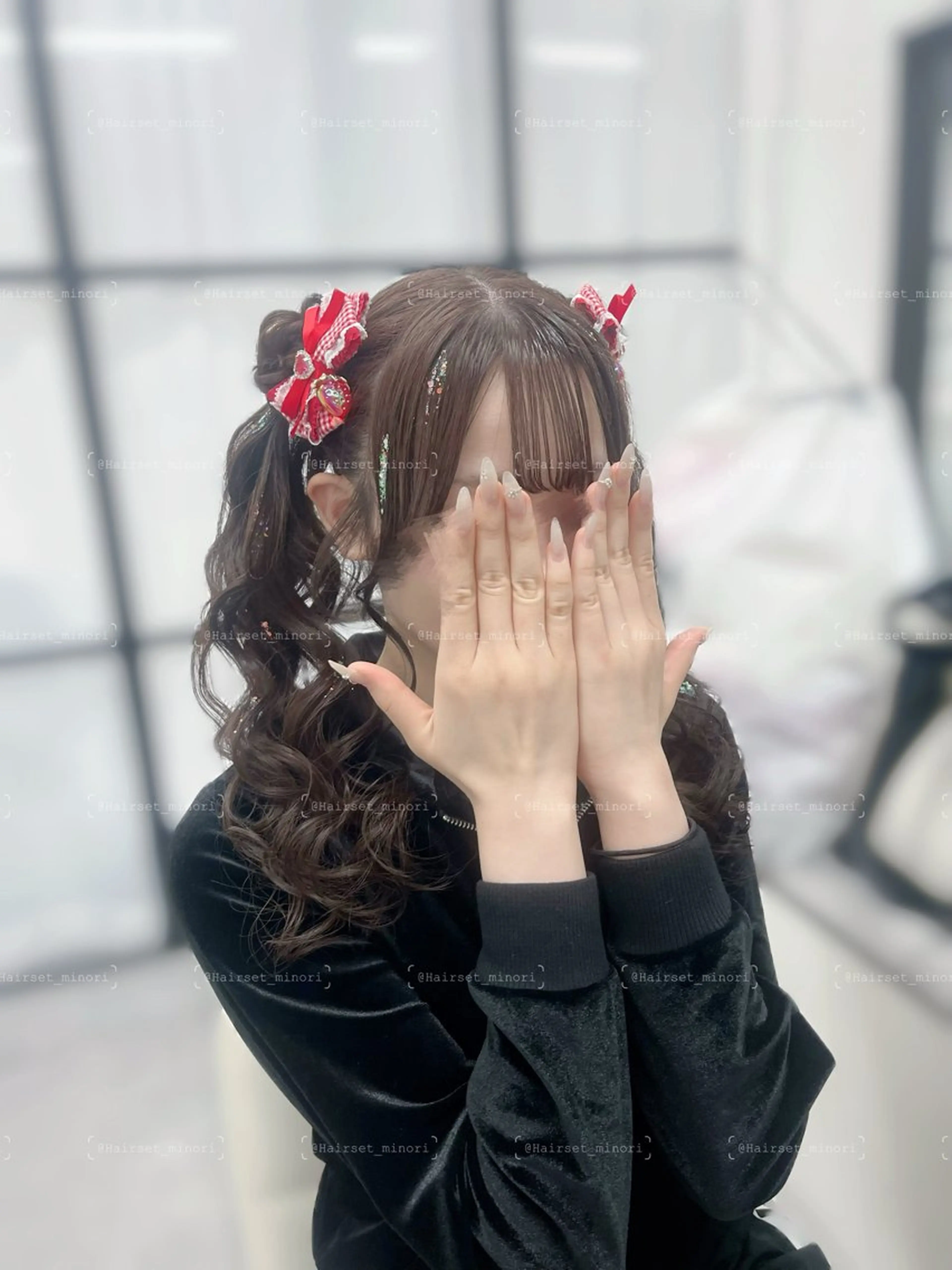 セミロング ヘアアレンジ ツインテール ヘアセット Hairset minoriのヘアスタイル
