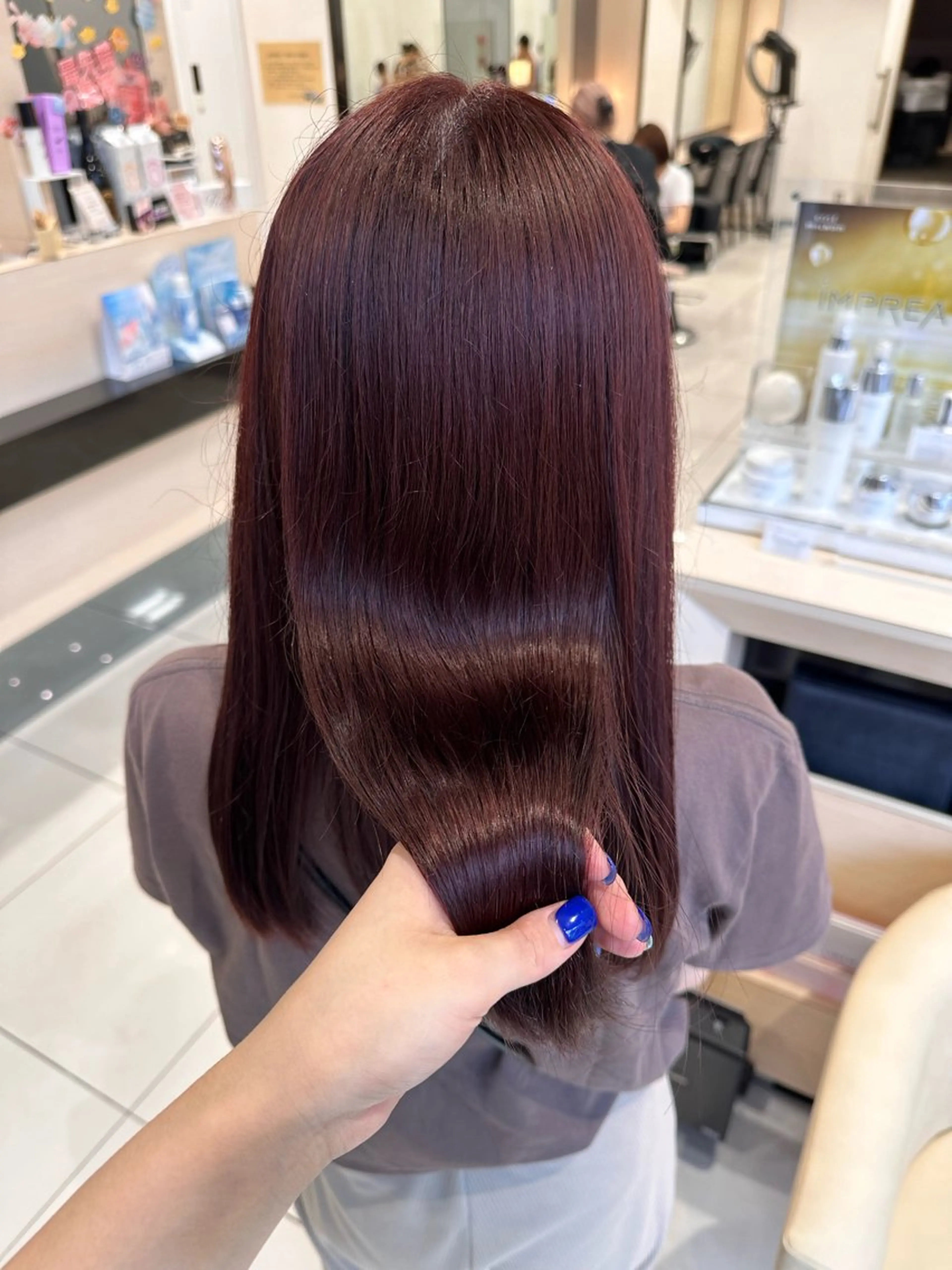 ロング カラー クロスパーマ/うる艶 カラー/Kurumiのヘアスタイル