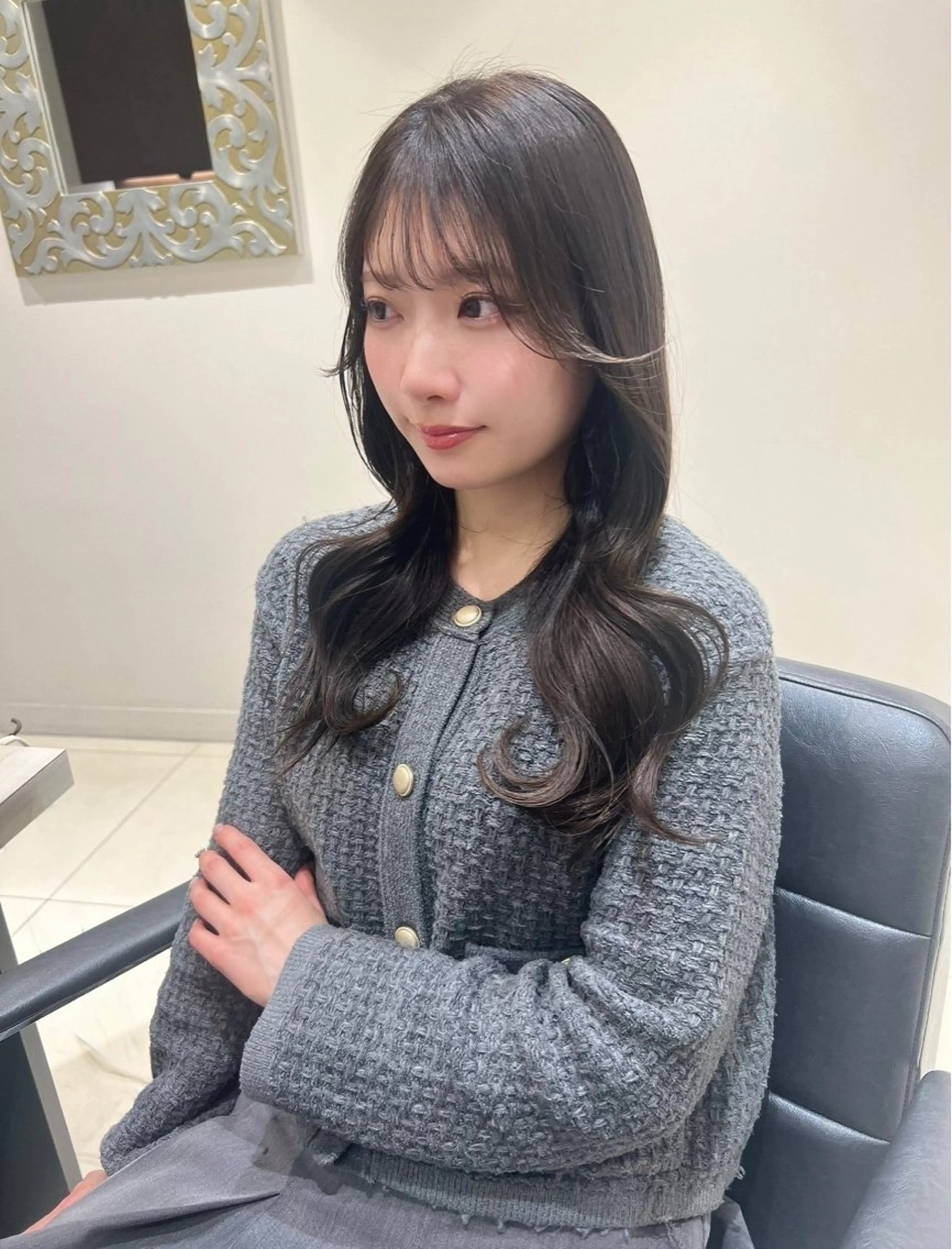 ロング チョコレートブラウン レイヤーカット 髪質改善×透明感カラ ー/新宿/SHOKIのヘアスタイル