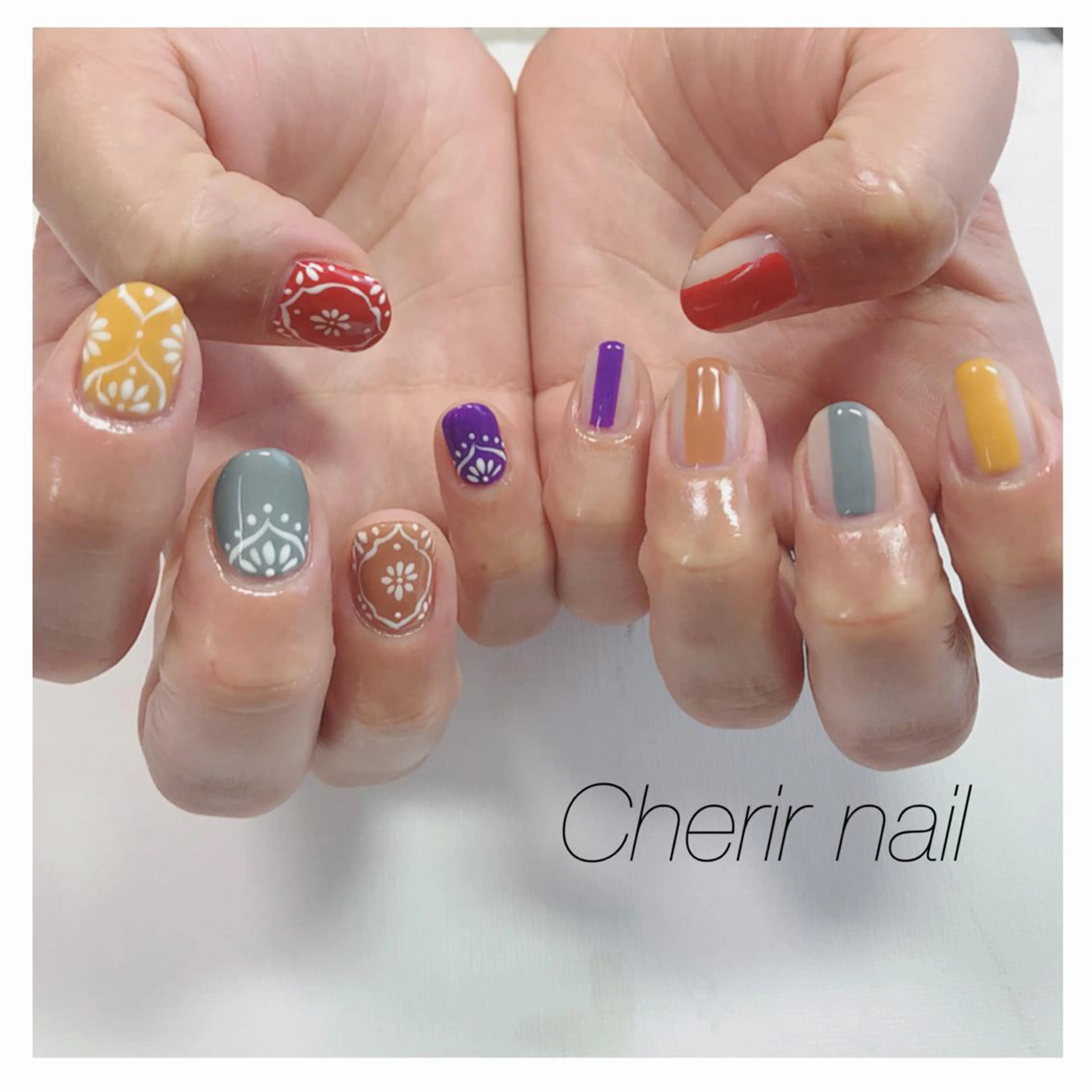 ネイル クリアネイル ワンカラーネイル ショートネイル シンプルネイル Cherirnail kaoriのネイルデザイン