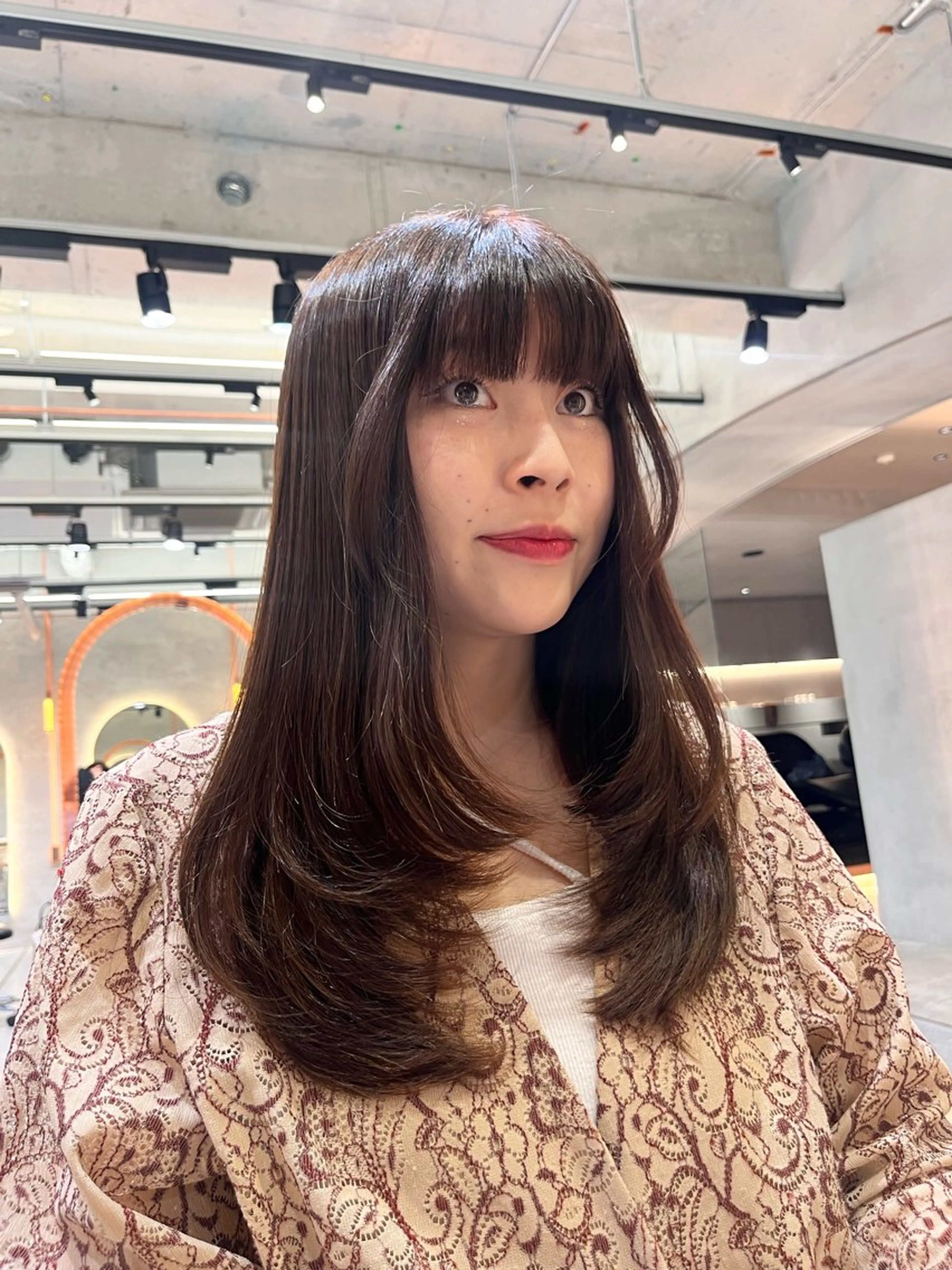 セミロング ボブ/レイヤー/髪質 改善/縮毛矯正/銀座のヘアスタイル