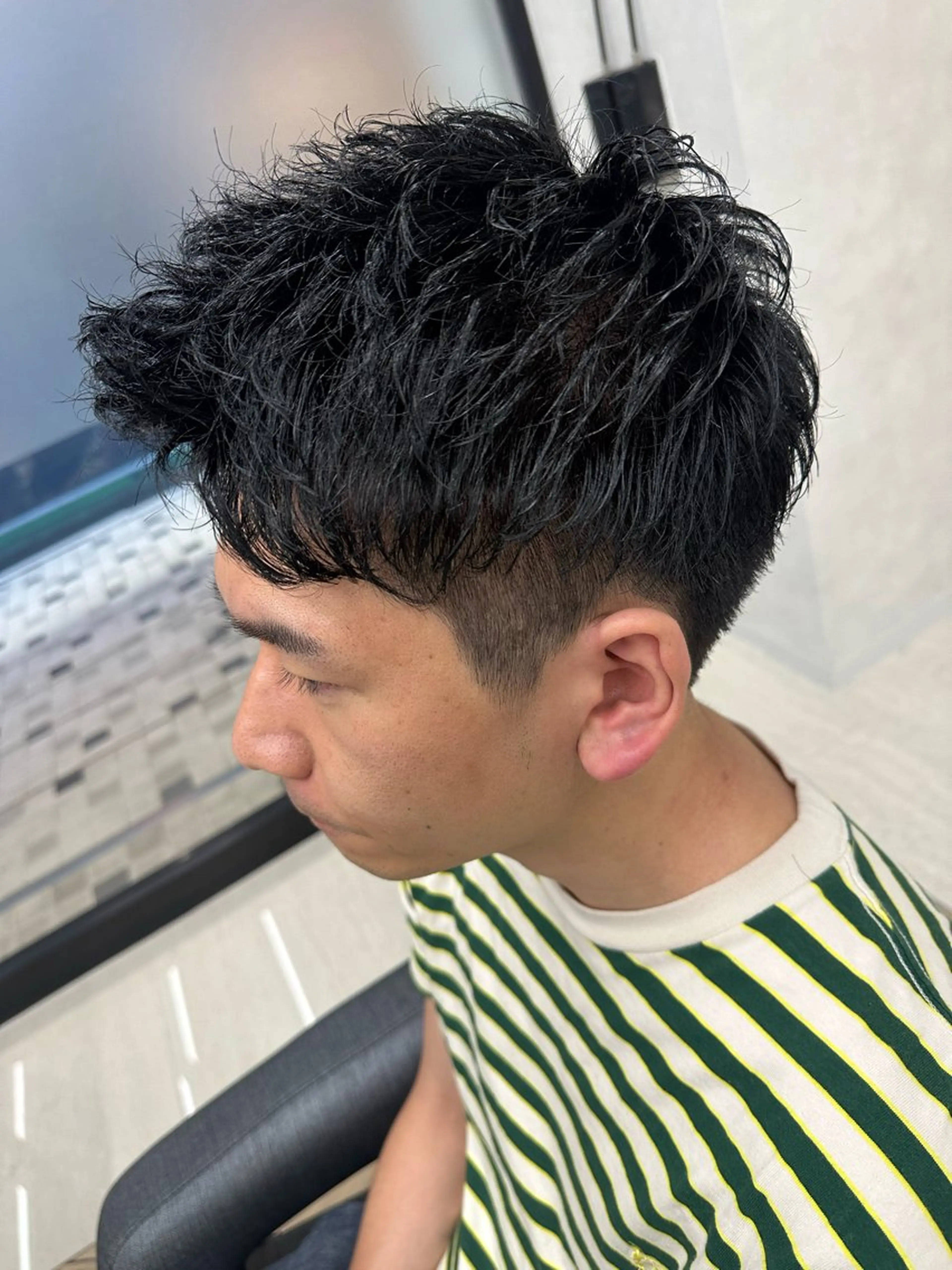 ショート パーマ メンズ メンズパーマ 波巻きパーマ 💈メンズ特化 美容師サキ💈のヘアスタイル