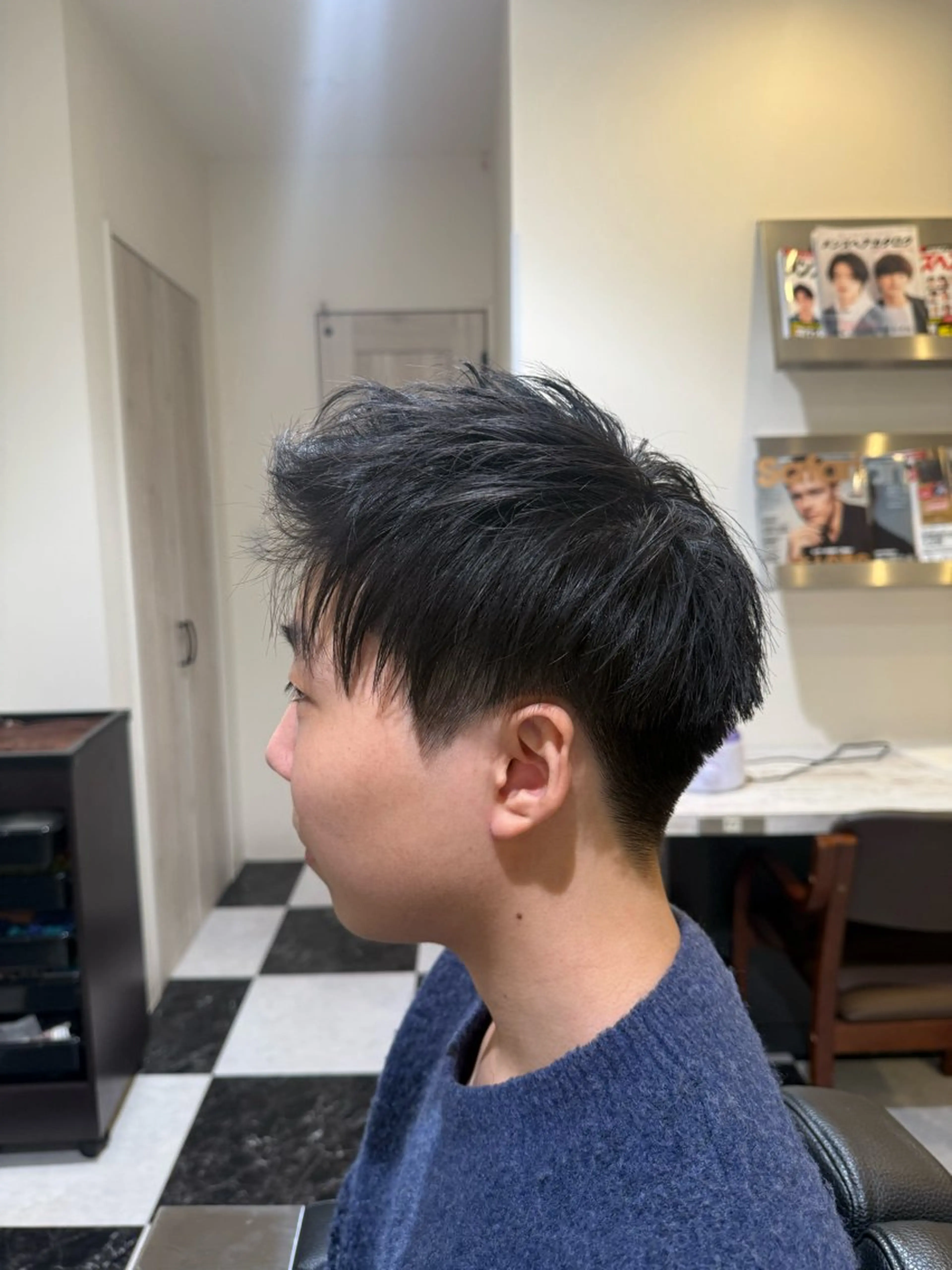 ミディアム メンズ 似合わせカットパーマ 長峯丈士のヘアスタイル