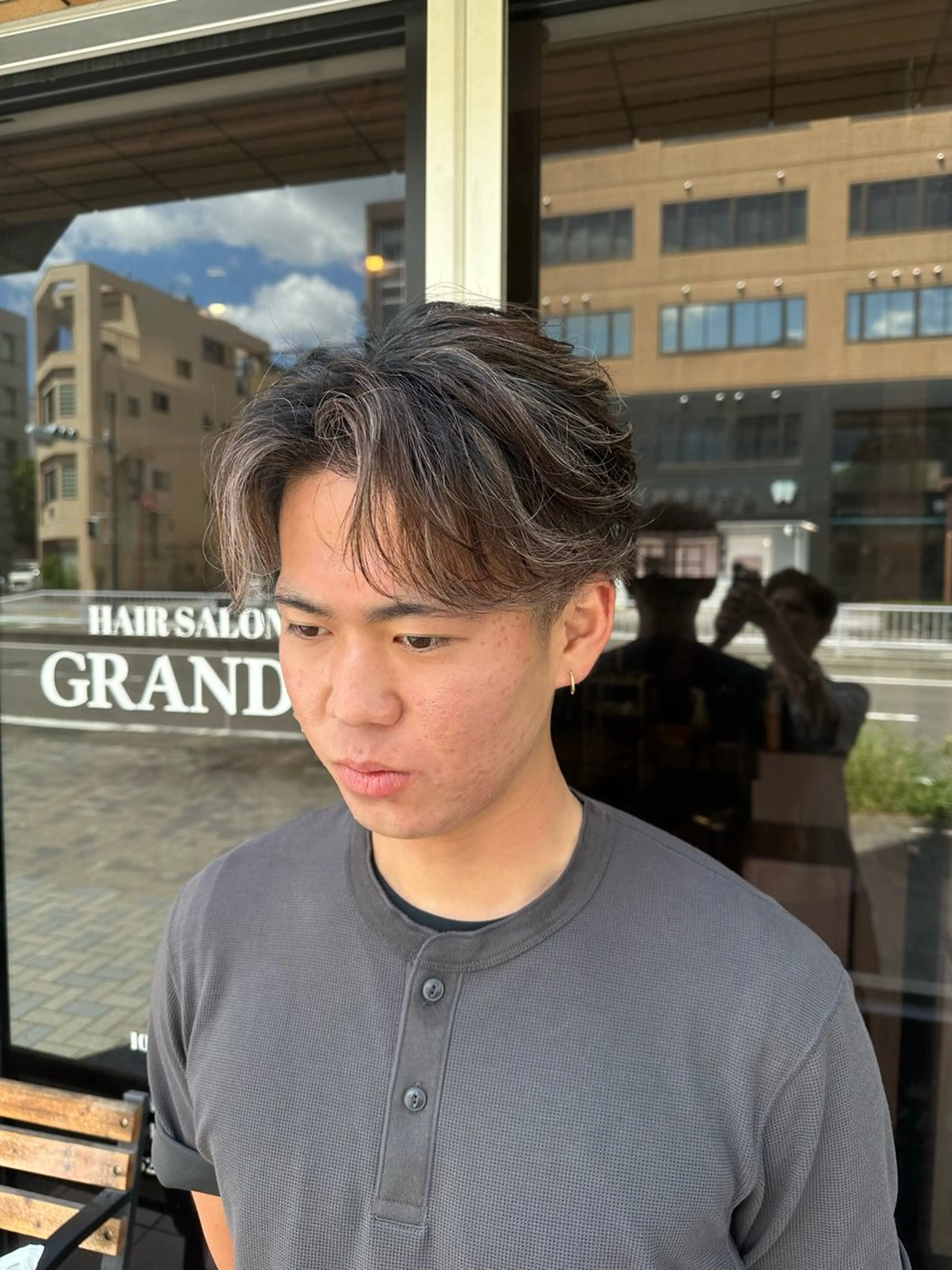 ショート カラー メンズ メンズハイライト ハイライトカラー ハイライト カット ヘアカラー ハヤシカズキ/カラー ✂/メンズパーマのヘアスタイル