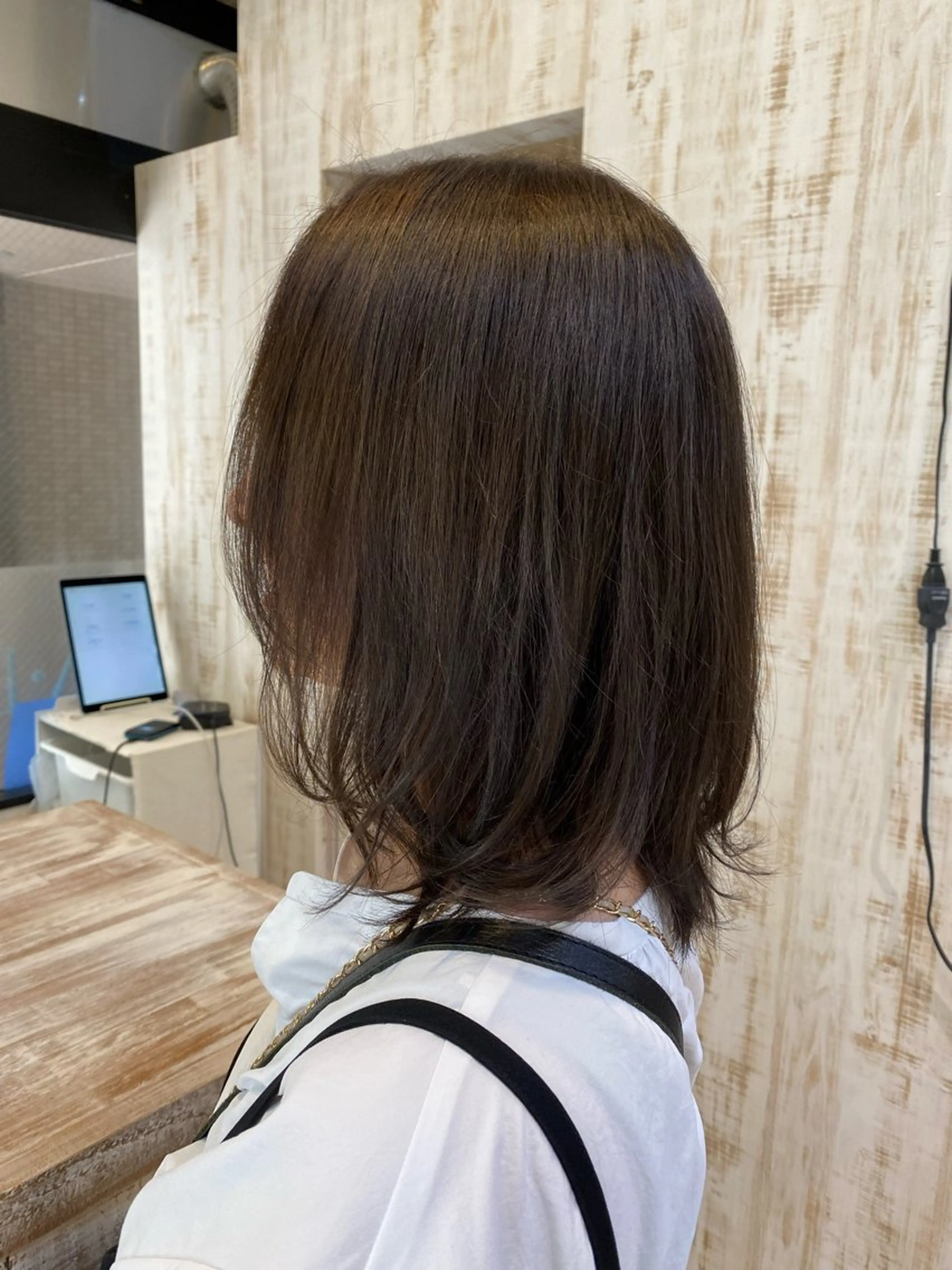 セミロング カラー オレンジ LA•BEAU赤羽店 のんのヘアスタイル