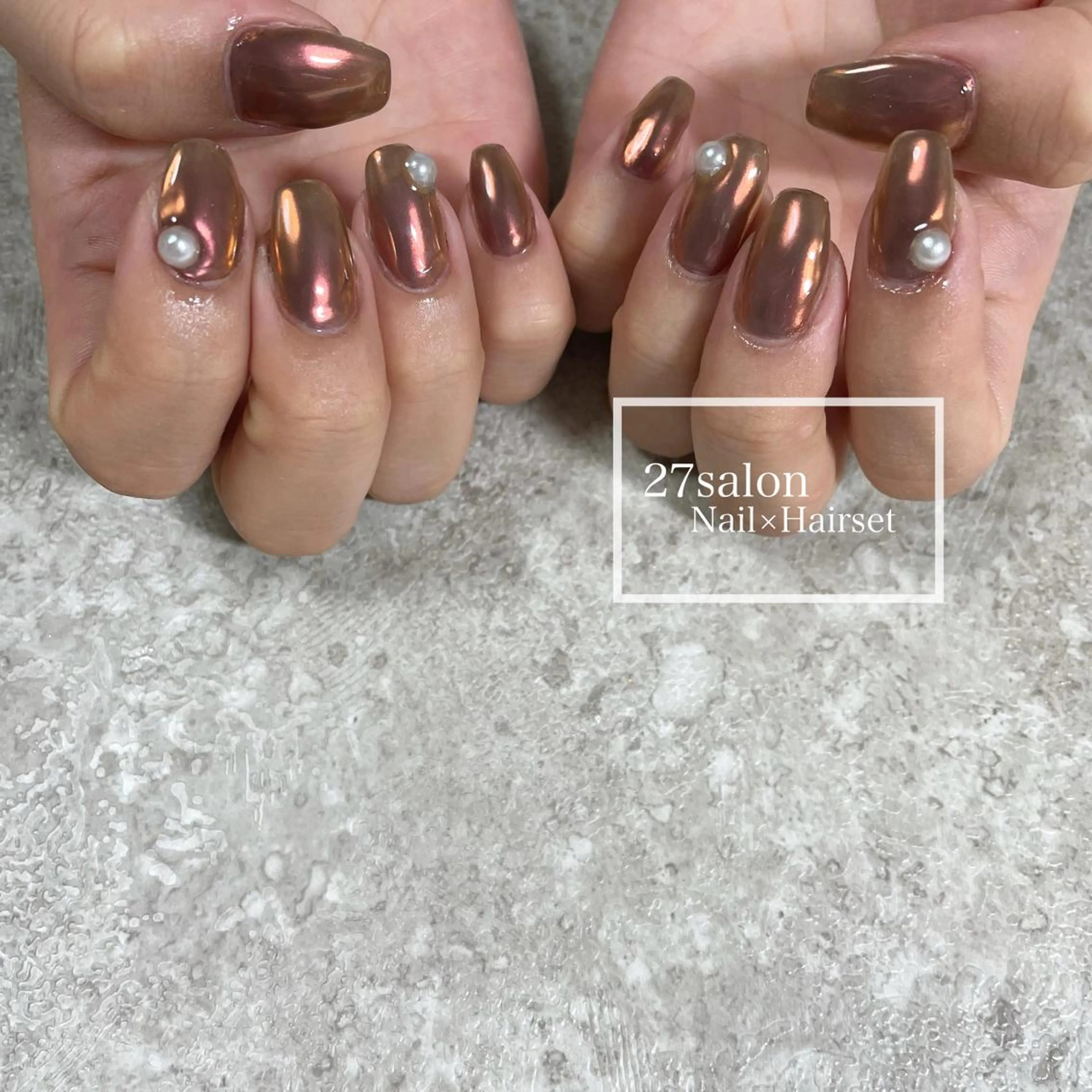 ネイル ミラーネイル シンプルネイル 27salon yuinaのネイルデザイン