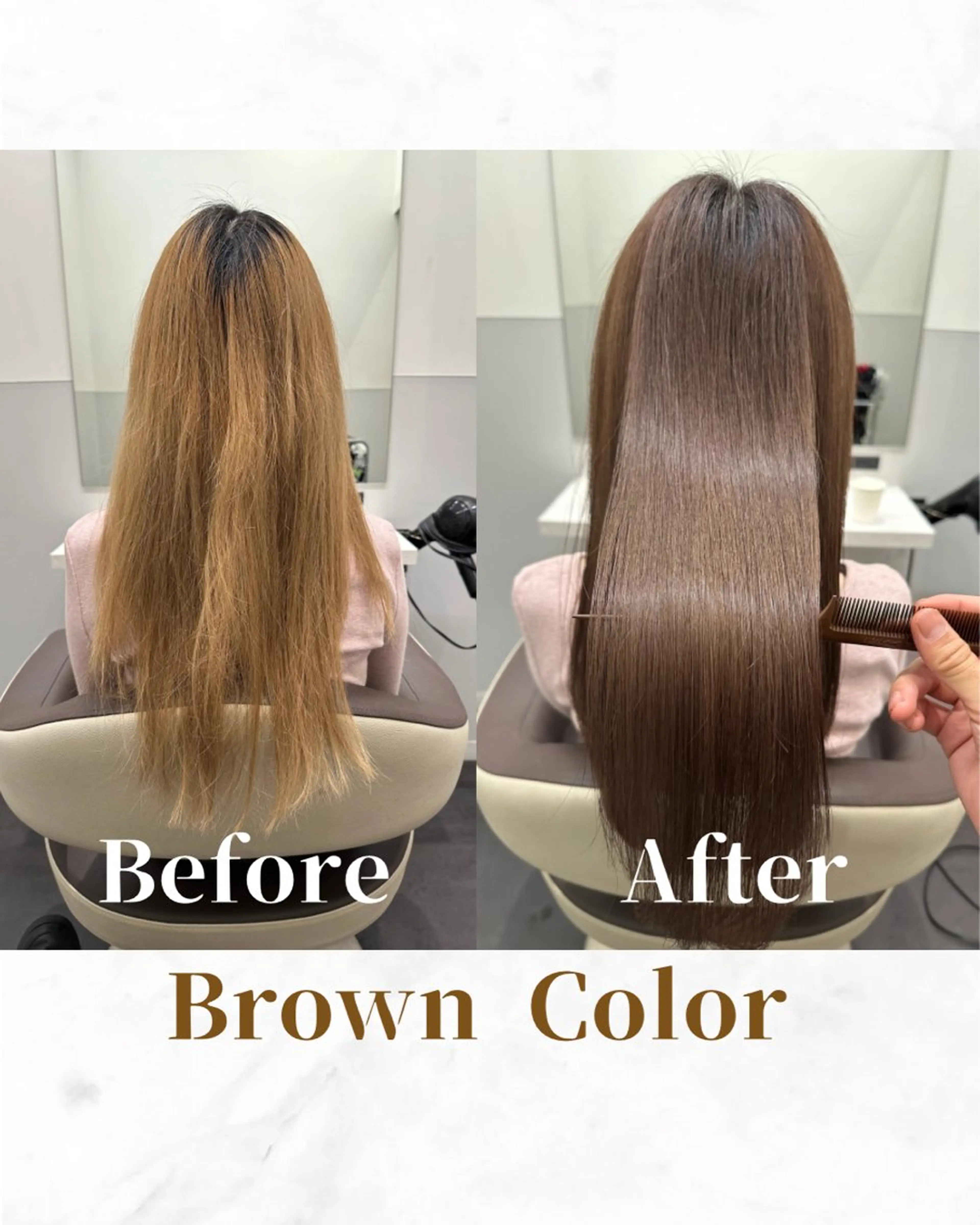 ロング カラー ベージュカラー ブリーチ ブラウンカラー ケアカラー ショコラブラウン カット ヘアカラー トリートメント 【美髪矯正 /髪質改善】RINのヘアスタイル