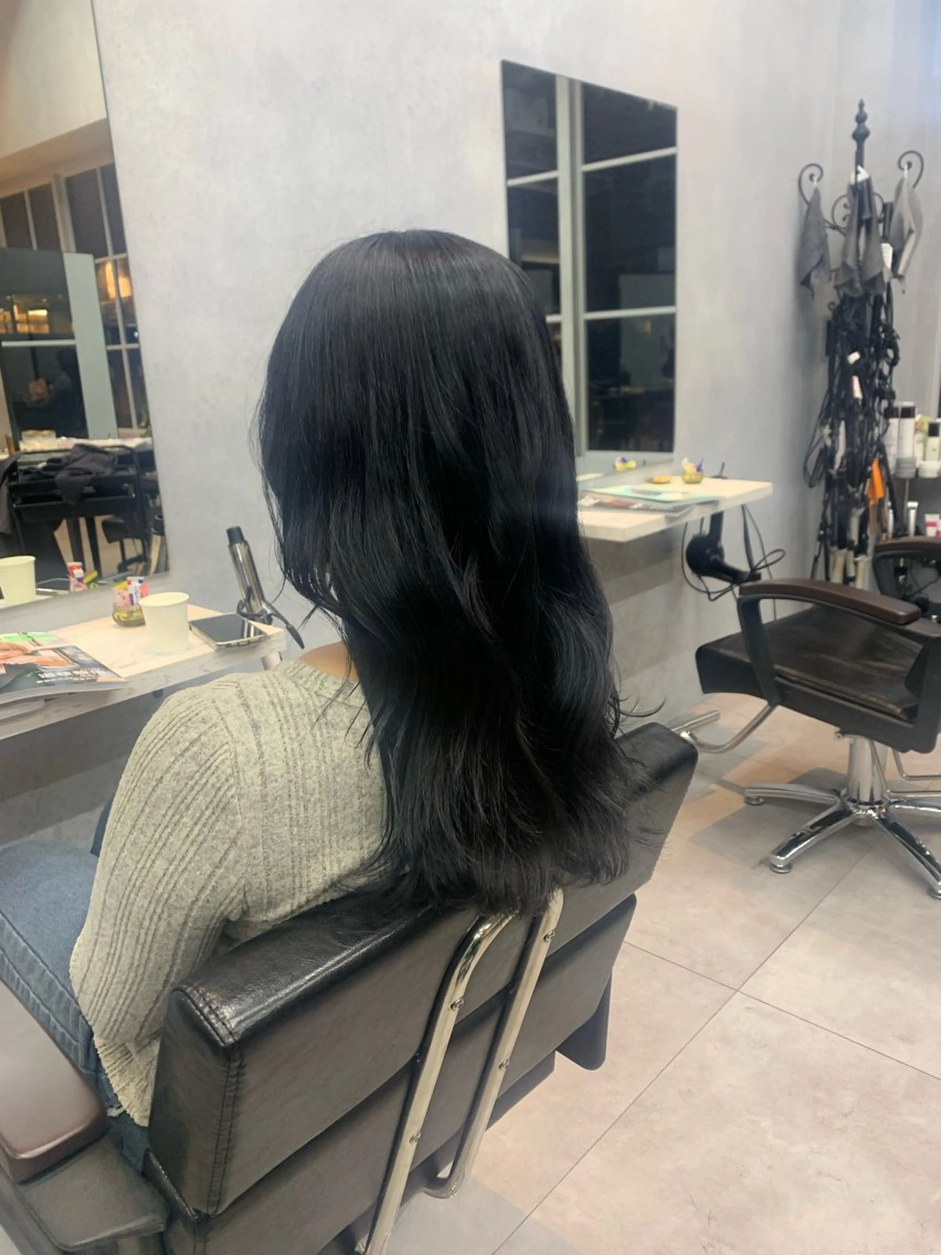 カラー 黒髪 ブルーカラー ブルーブラック 💎透明感カラー Sarina💎のヘアスタイル