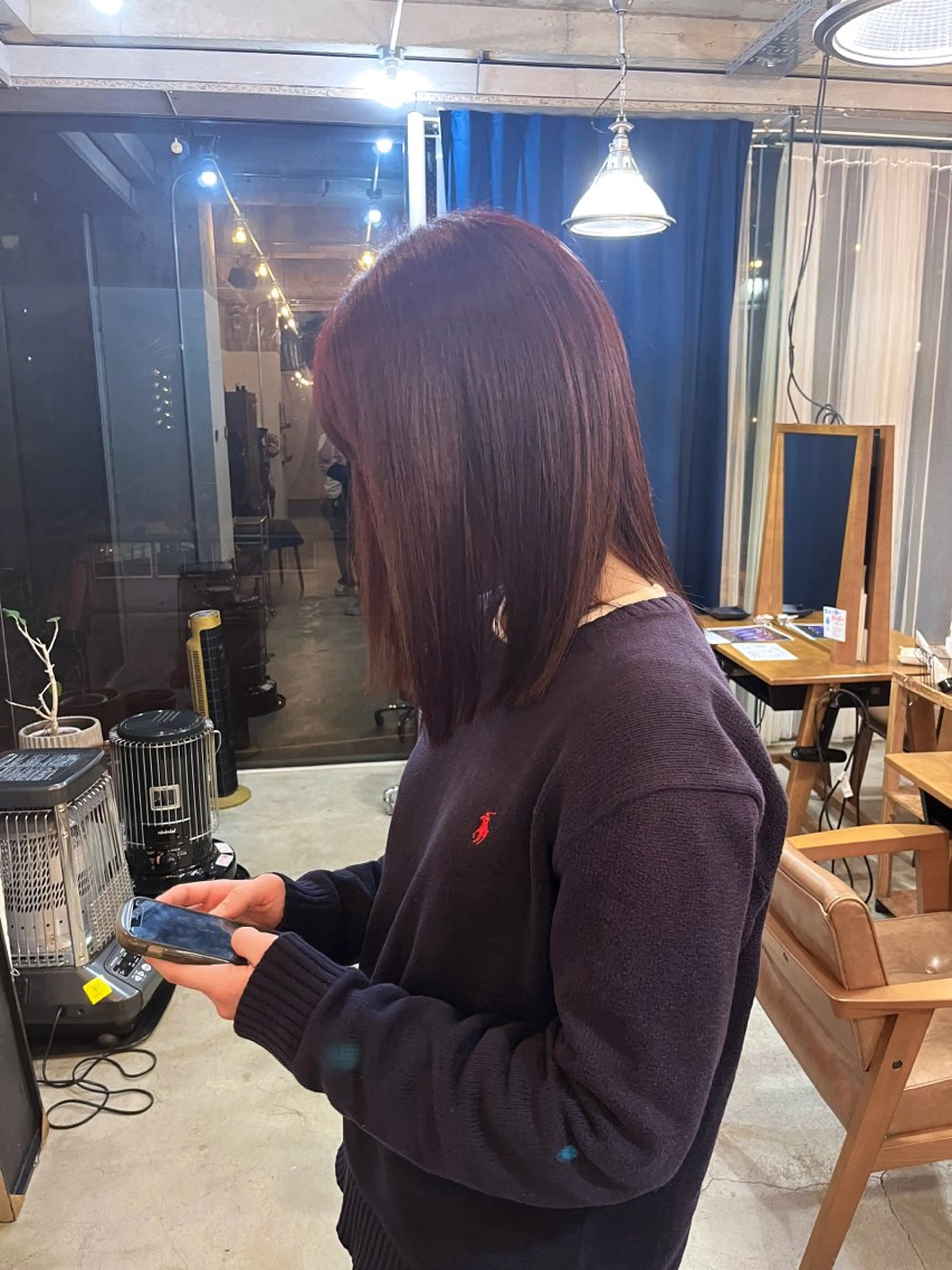 ミディアム カラー レッドカラー カット ヘアカラー トリートメント SABO /透明感カラー/美髪のヘアスタイル