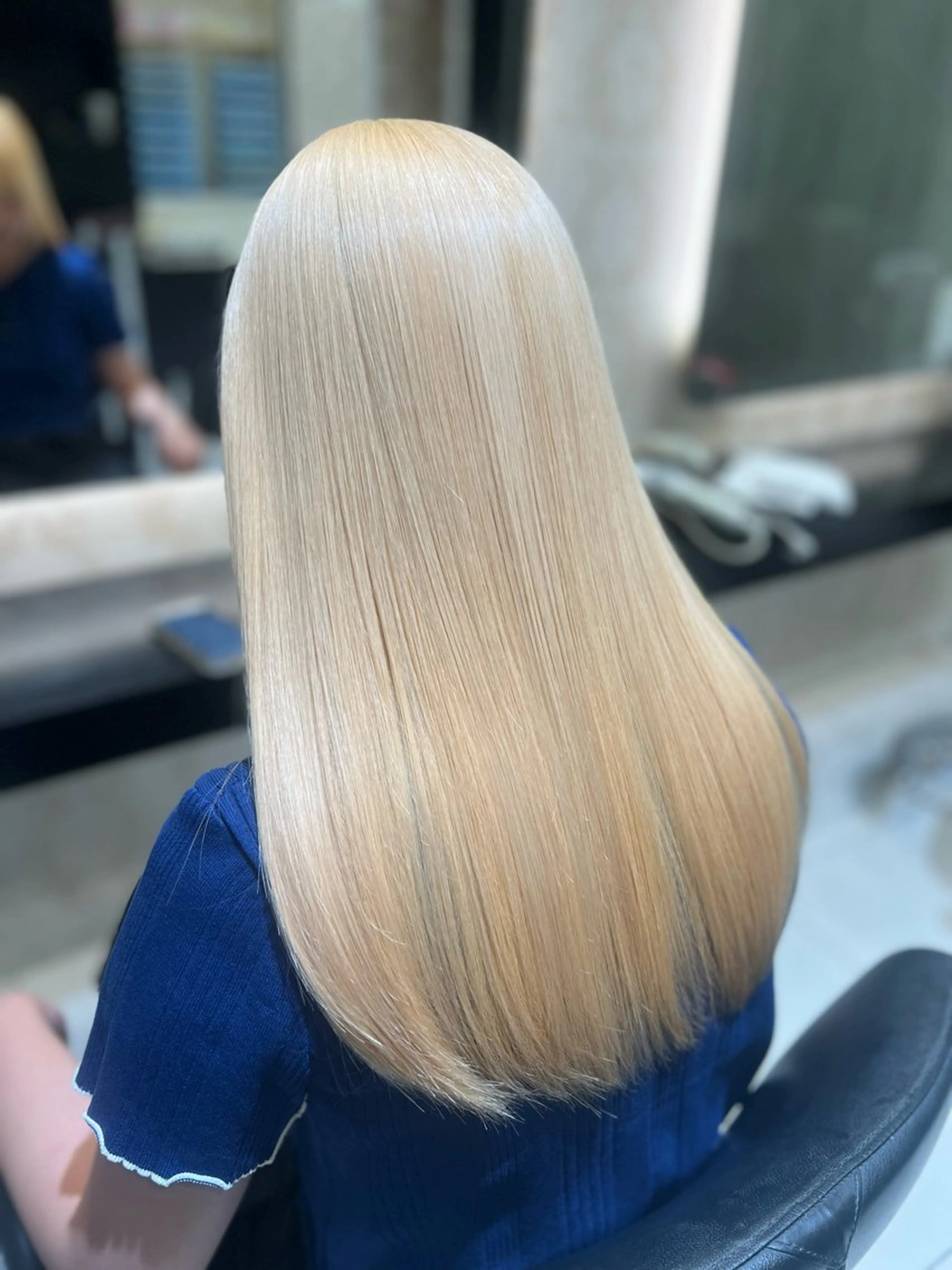 ロング カラー バレイヤージュ ブリーチ ブロンド ダブルカラー ハイライトカラー ボブ/ハイトーン髪質 改善/越谷✨クラモチのヘアスタイル