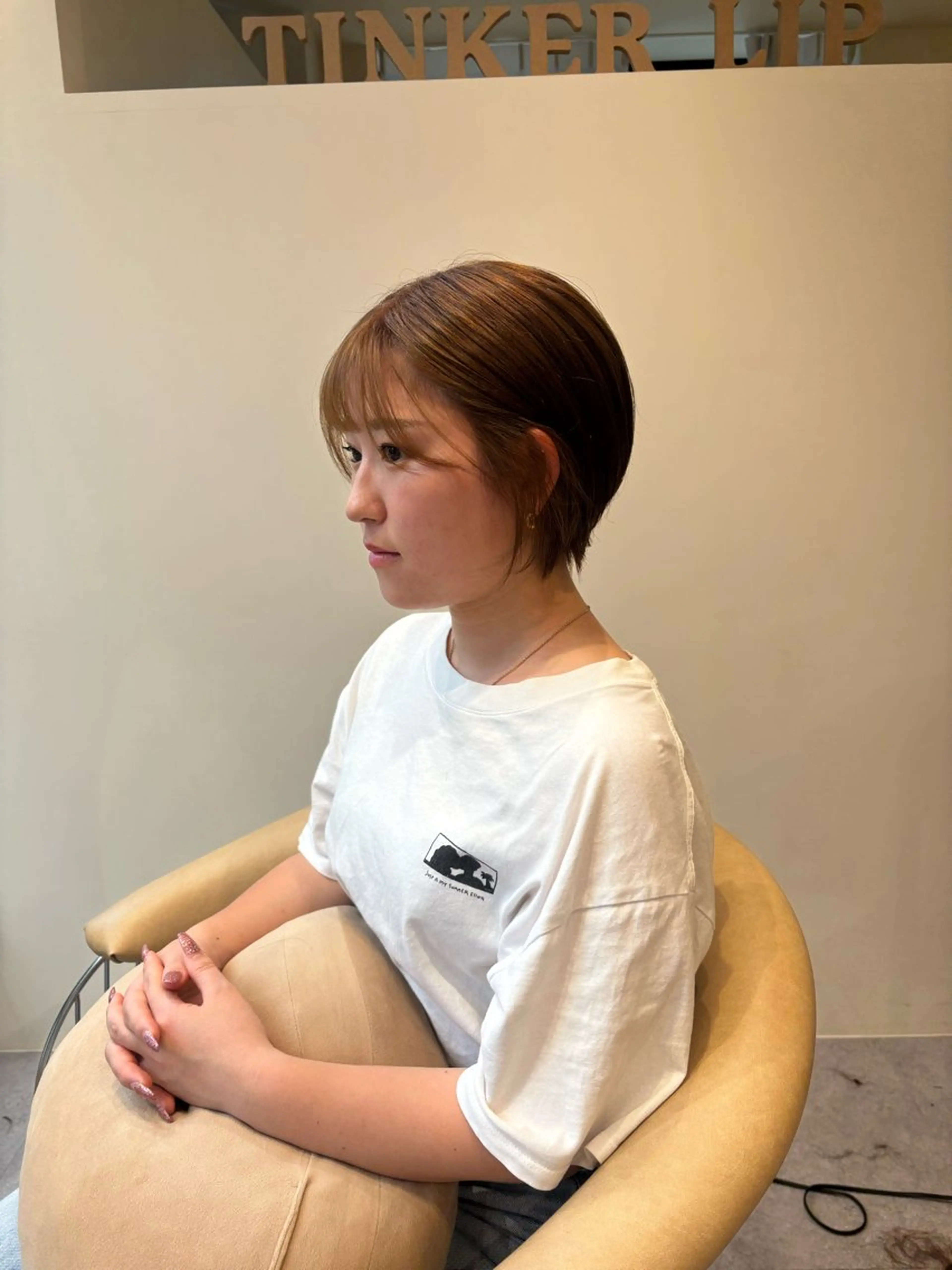 ショート カラー レイヤー／ボブ／暗髪 透明感カラーChieのヘアスタイル