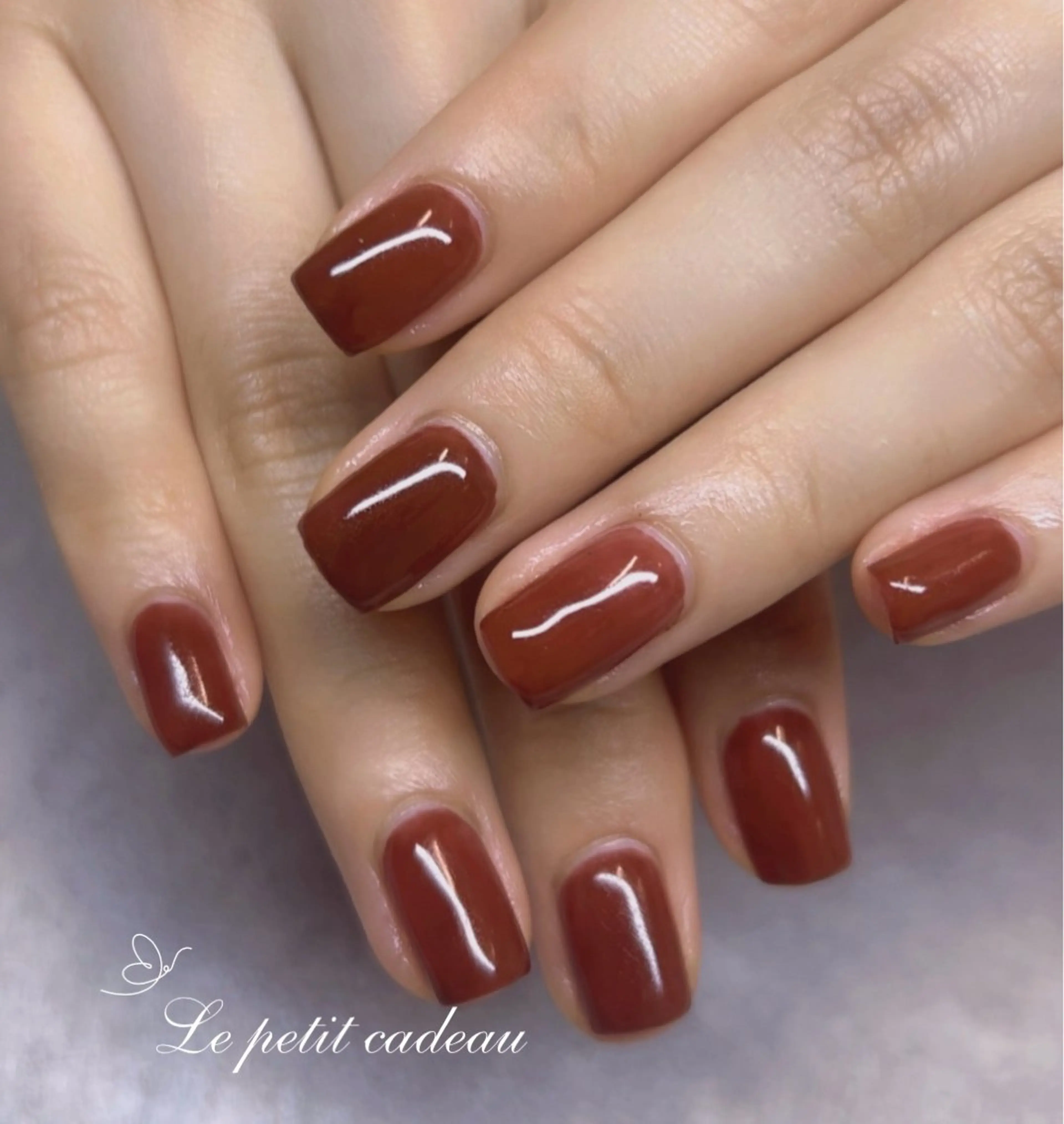 ネイル ボルドー ワンカラーネイル 栗山 カンナのネイルデザイン