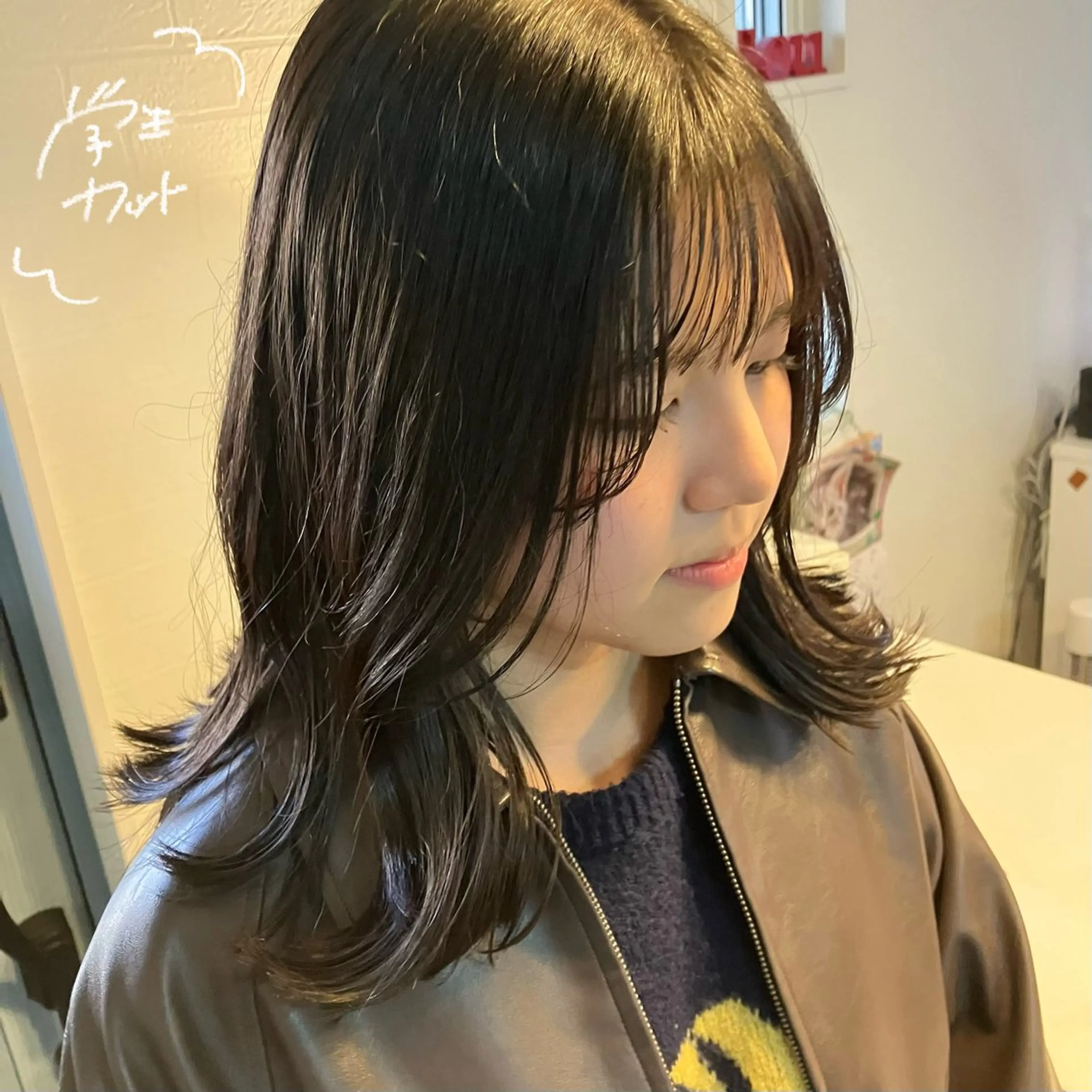 ミディアム 学生 カット トリートメント ナチュラルヘア 🌱/久留米/あまのヘアスタイル