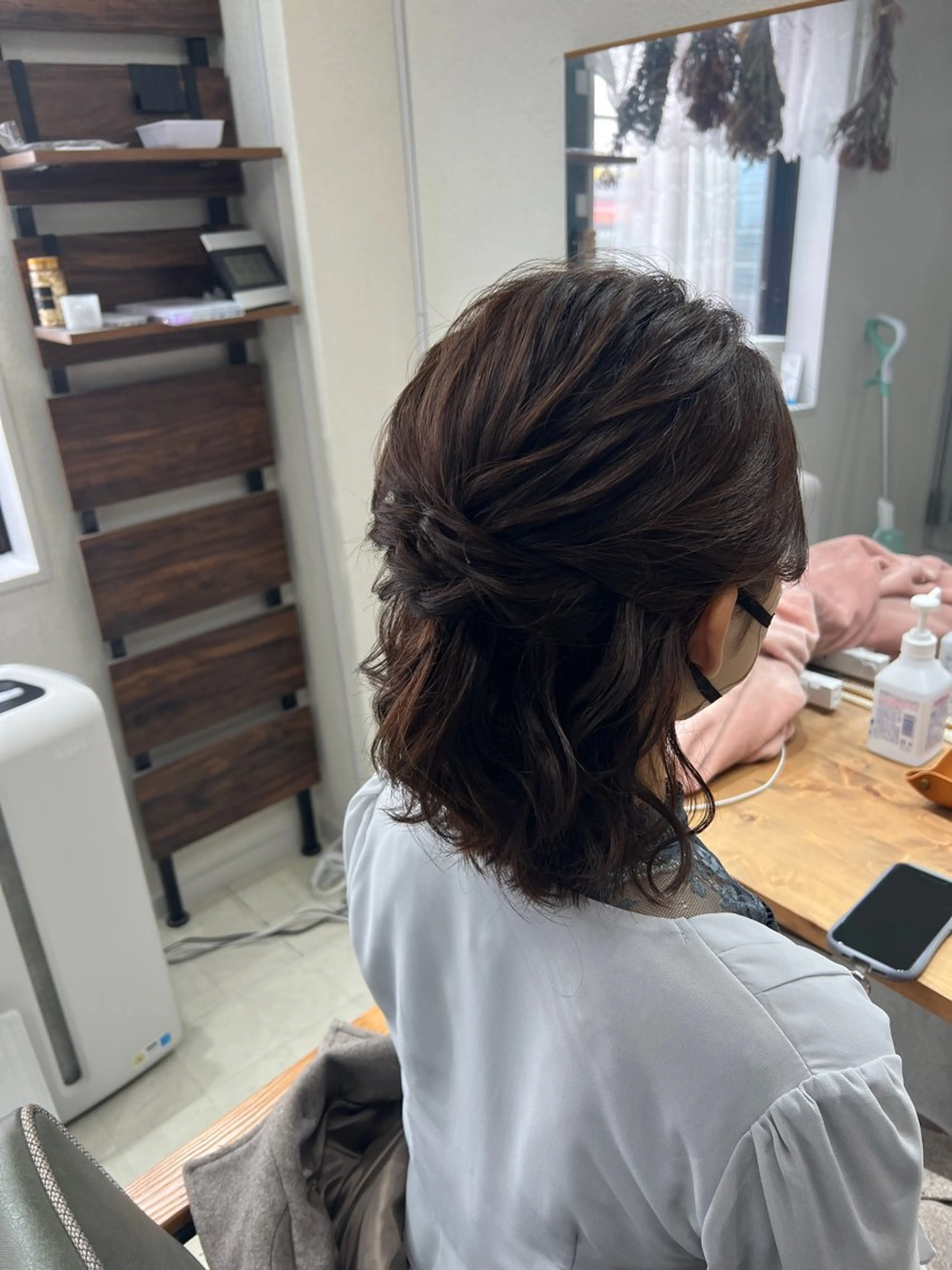 ミディアム ヘアアレンジ ハーフアップ ボブ 山室 敬義のヘアスタイル