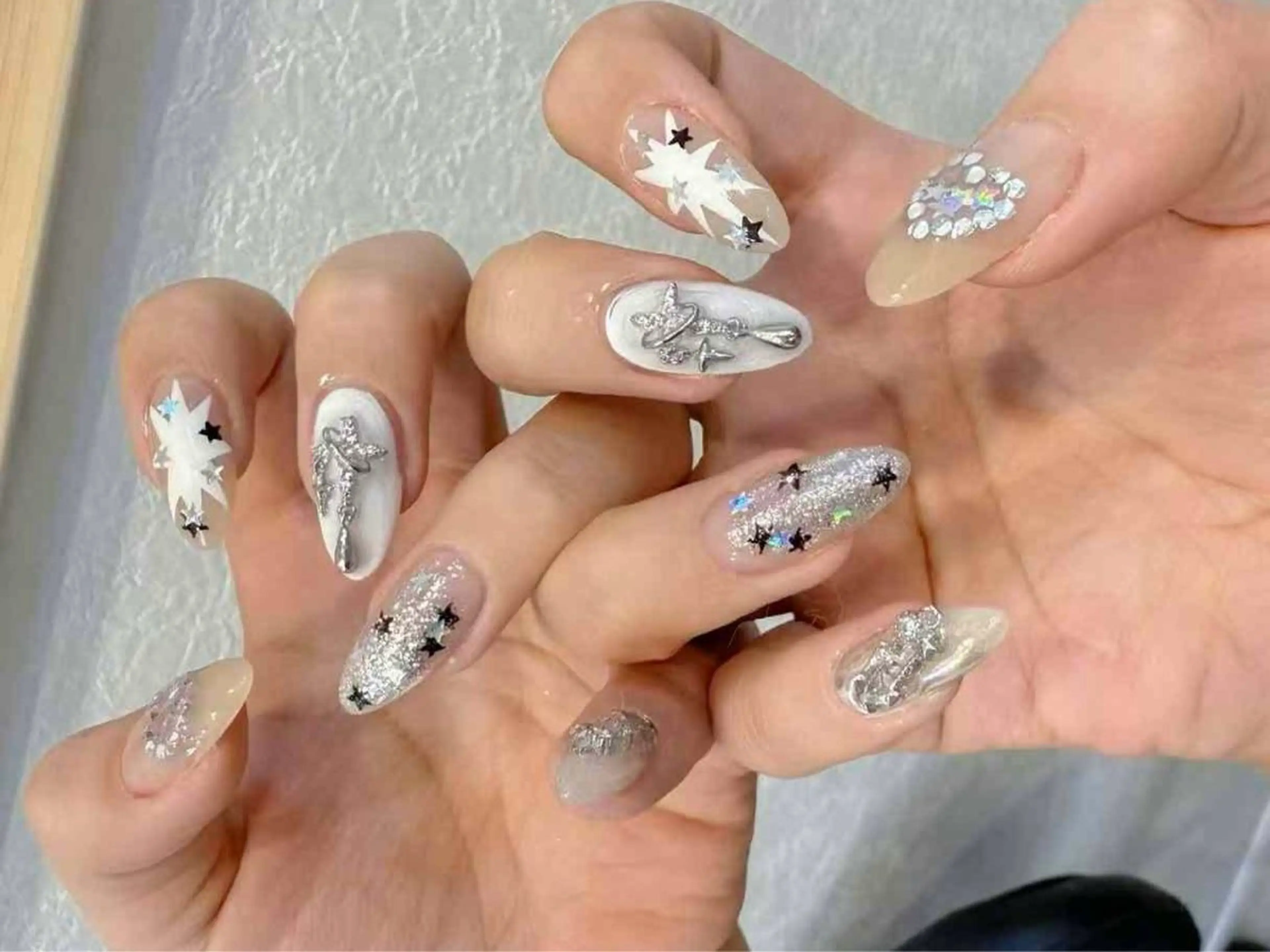 ネイル アートネイル フットネイル ジェルネイル ハート マグネットネイル Babarla Nailのネイルデザイン