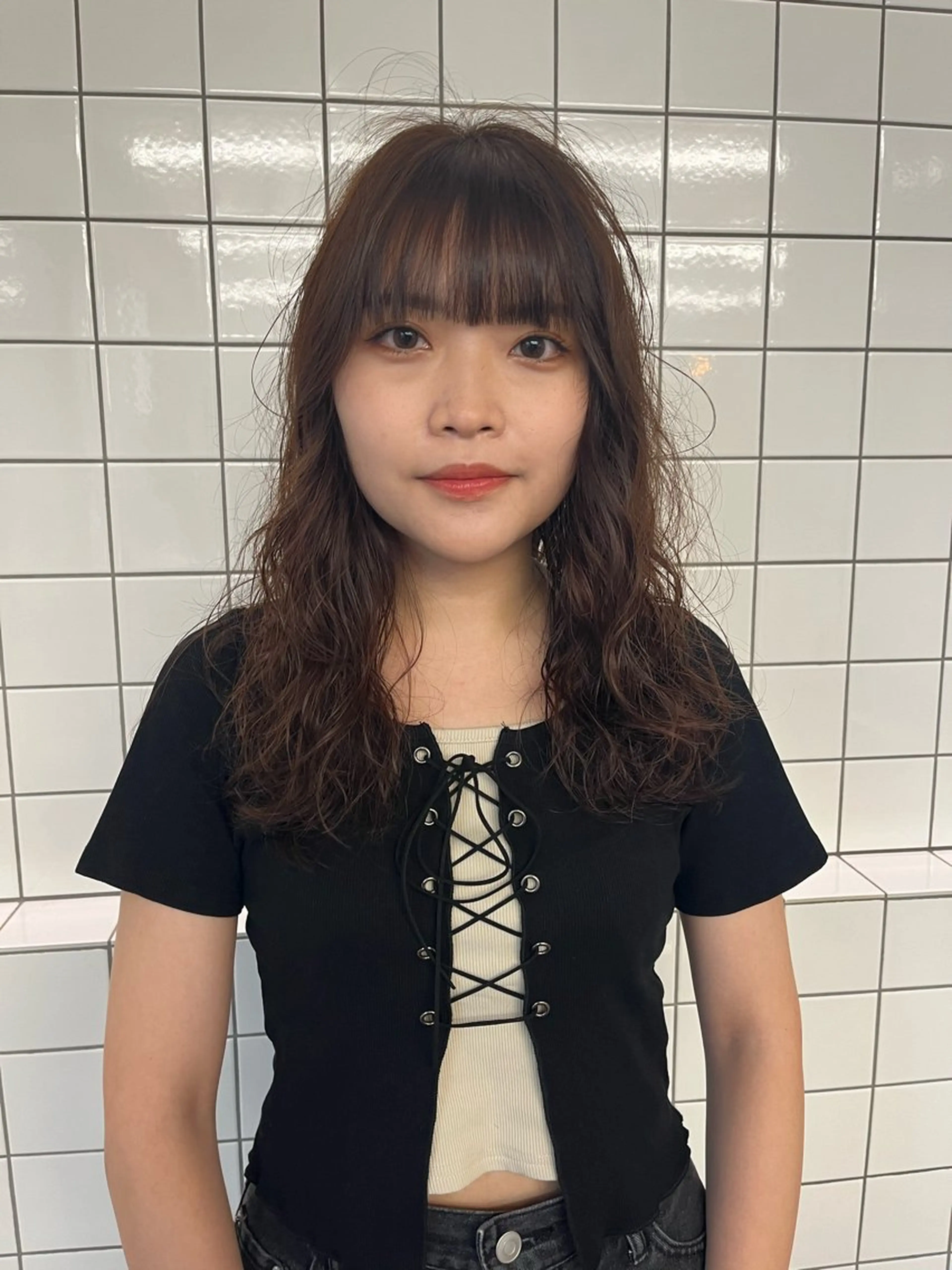 ロング カラー パーマ ボブパーマ/パーマ ウルフパーマのヘアスタイル