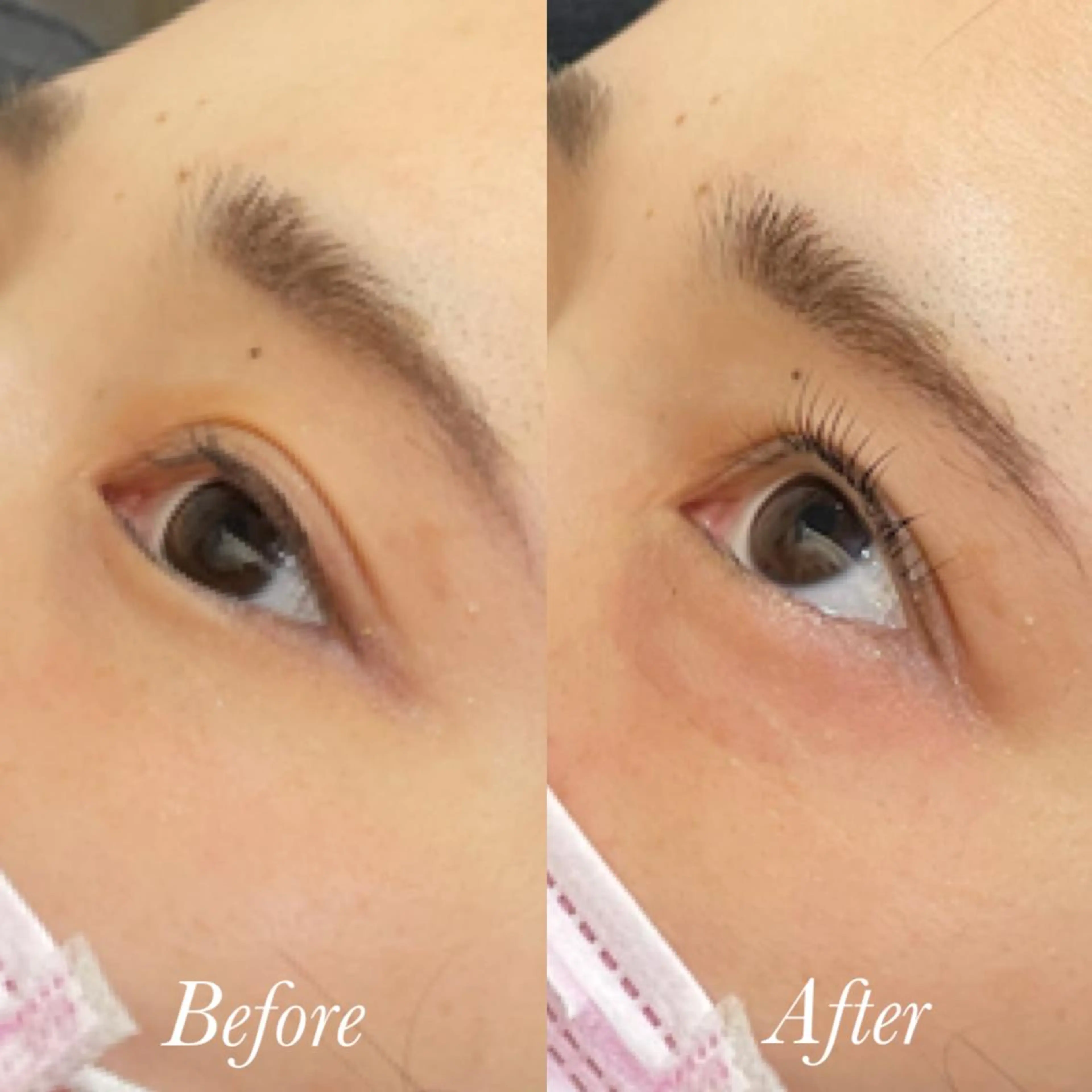 マツエク・マツパ パリジェンヌラッシュリフト aya/小顔レイヤー /柔らかカラーのヘアスタイル