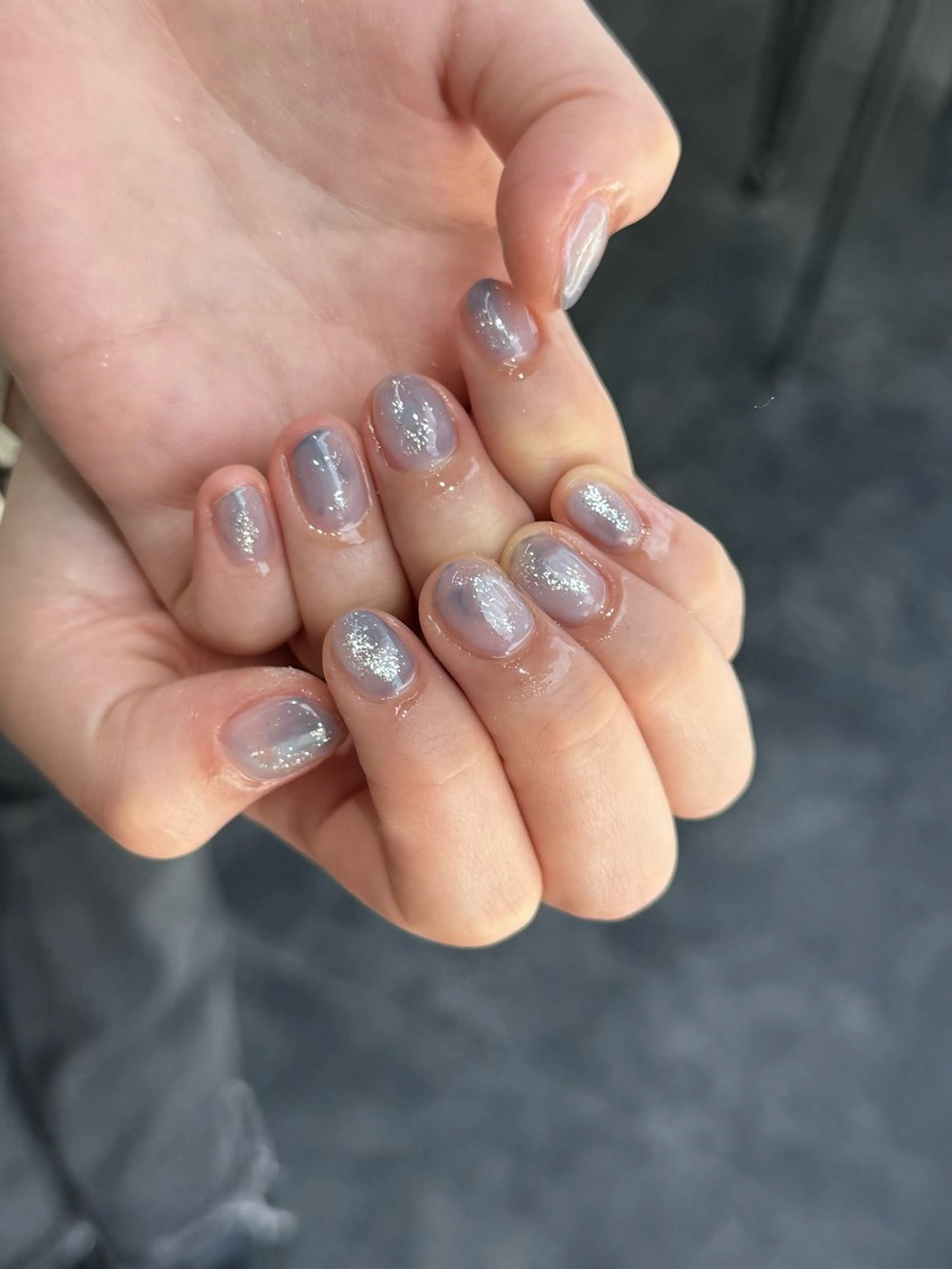 ネイル フレンチネイル マグネットネイル メンズネイル ニュアンスネイル ワンカラーネイル ハンドネイル GRANDE大須 Cecil💜のネイルデザイン