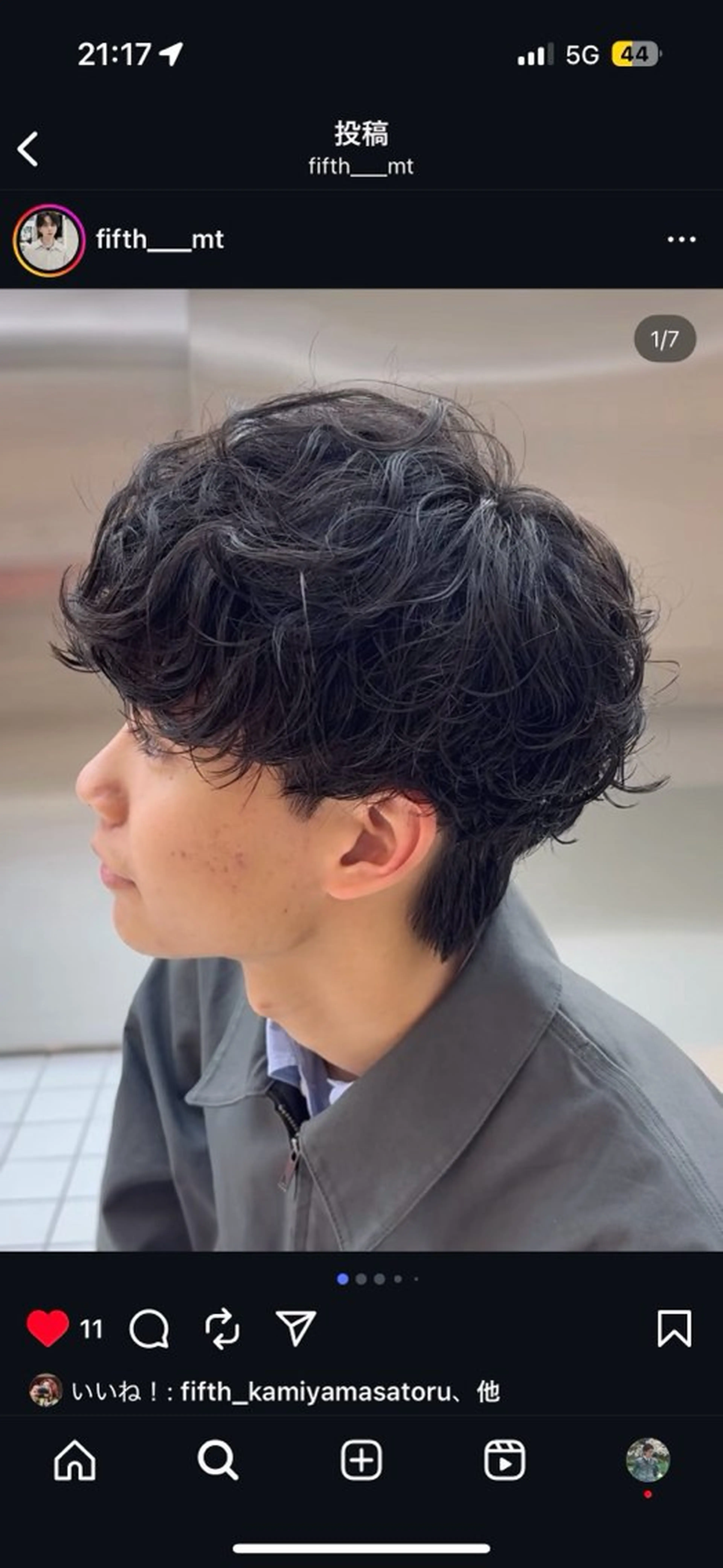 パーマ メンズ カット パーマ fifth 小尾 優然のヘアスタイル