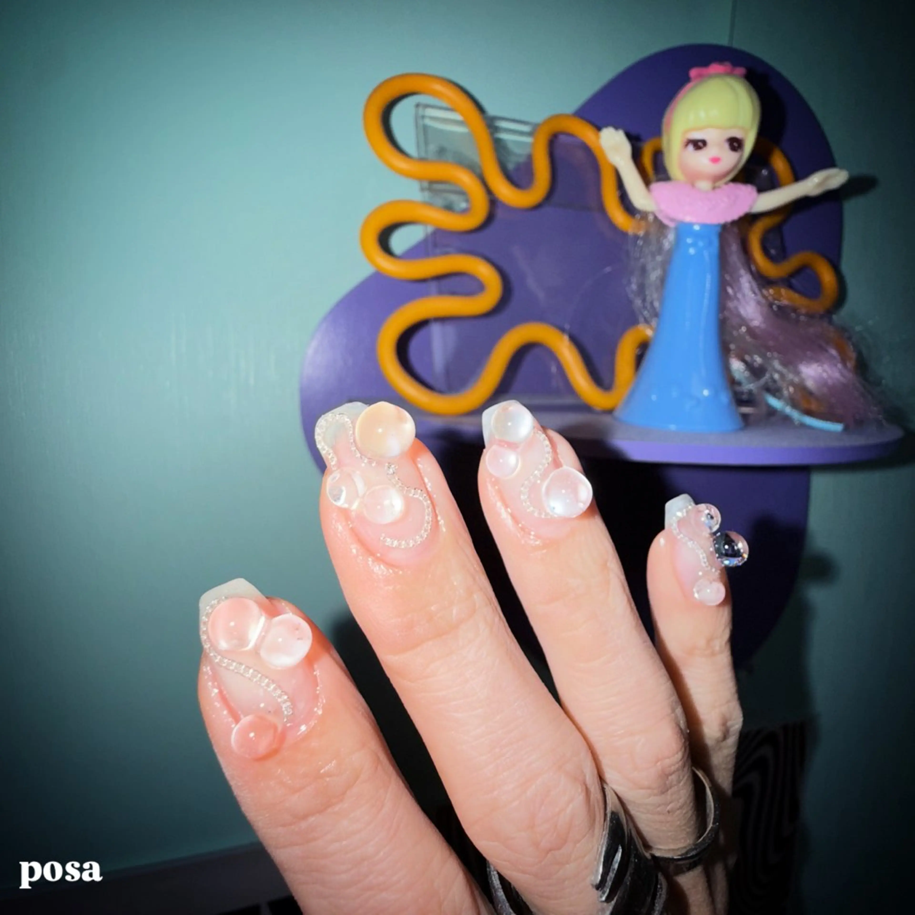 ネイル アートネイル クリアネイル シンプルネイル ハンドネイル posa nail モエミのネイルデザイン