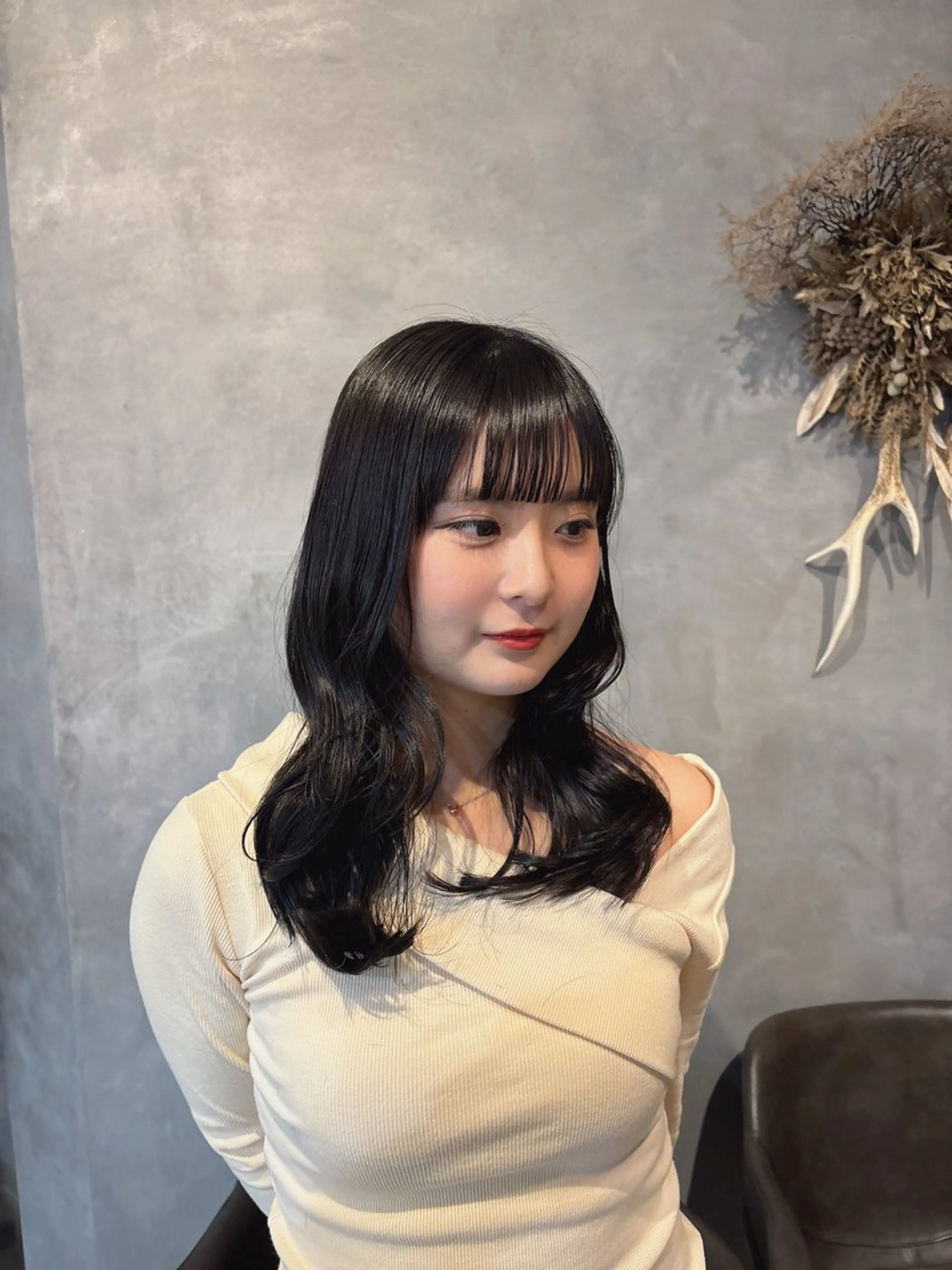 セミロング カット ヘアカラー 🎀韓国レイヤー/透 明感カラー/airiのヘアスタイル