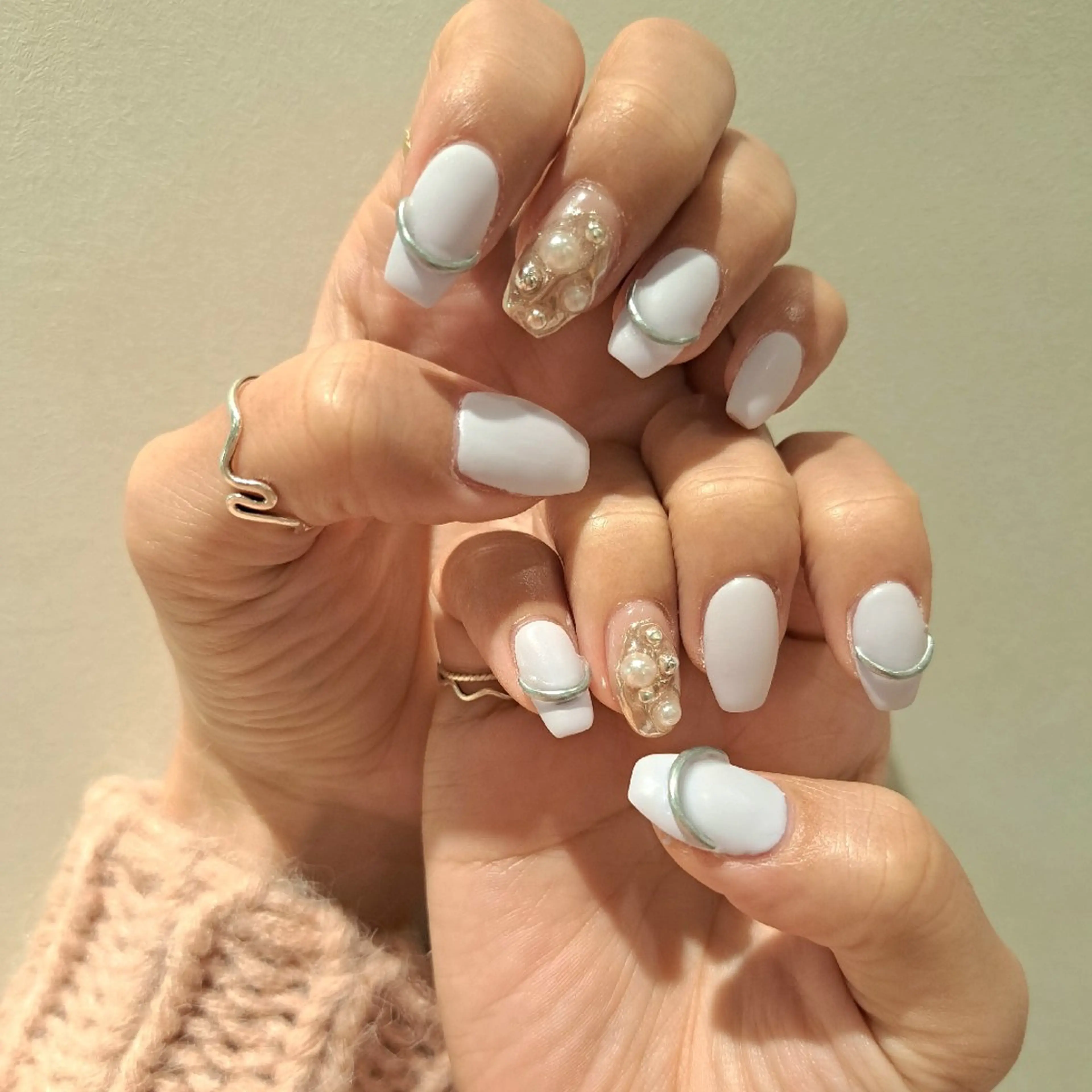 ネイル アートネイル フレンチネイル ジェルネイル マットネイル ミラーネイル Nail mood デザイン持ち込みokのネイルデザイン