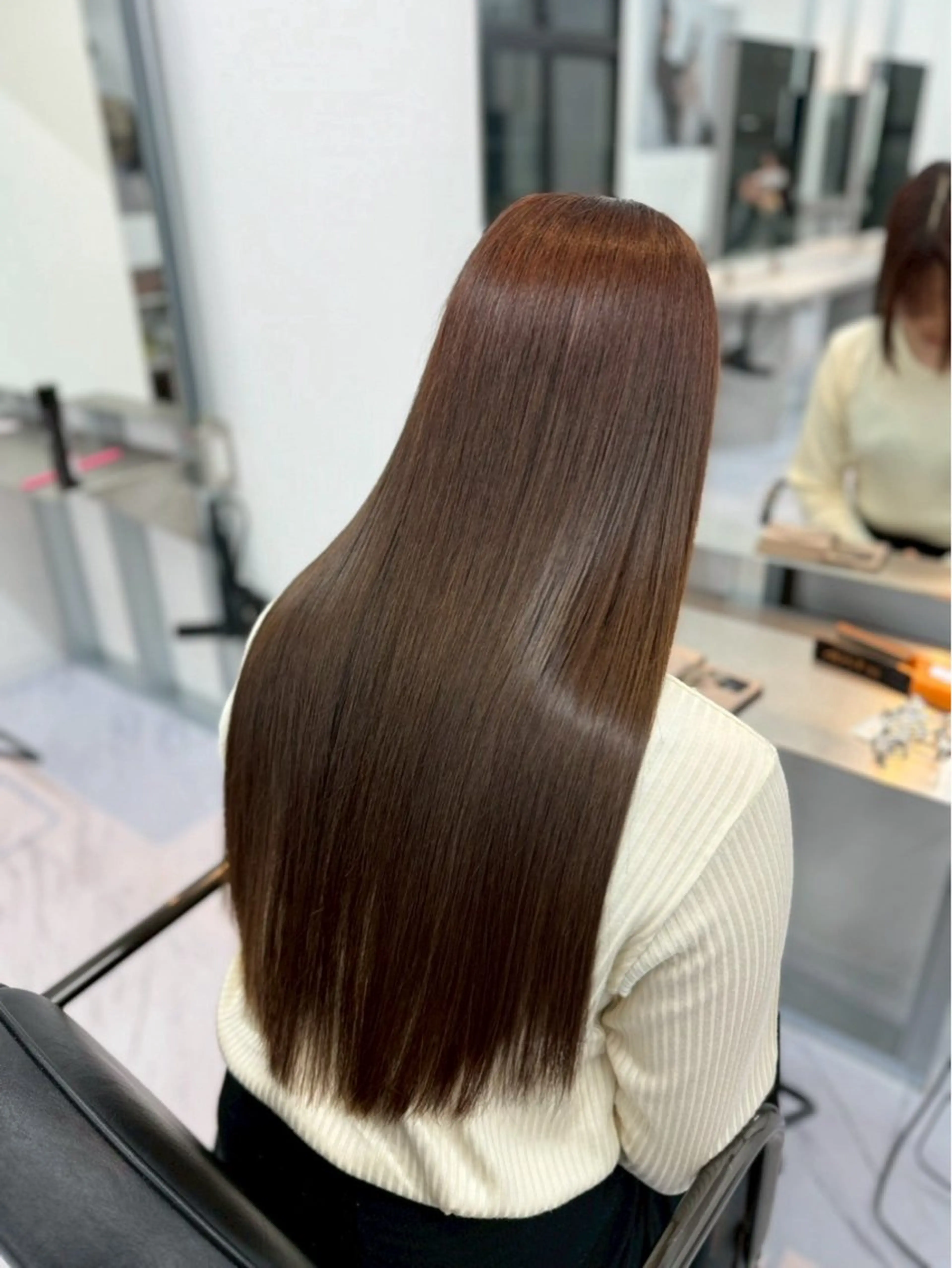 セミロング ヘアカラー トリートメント 韓国ヘア💖Wカラー 💖透明感カラー💖のヘアスタイル