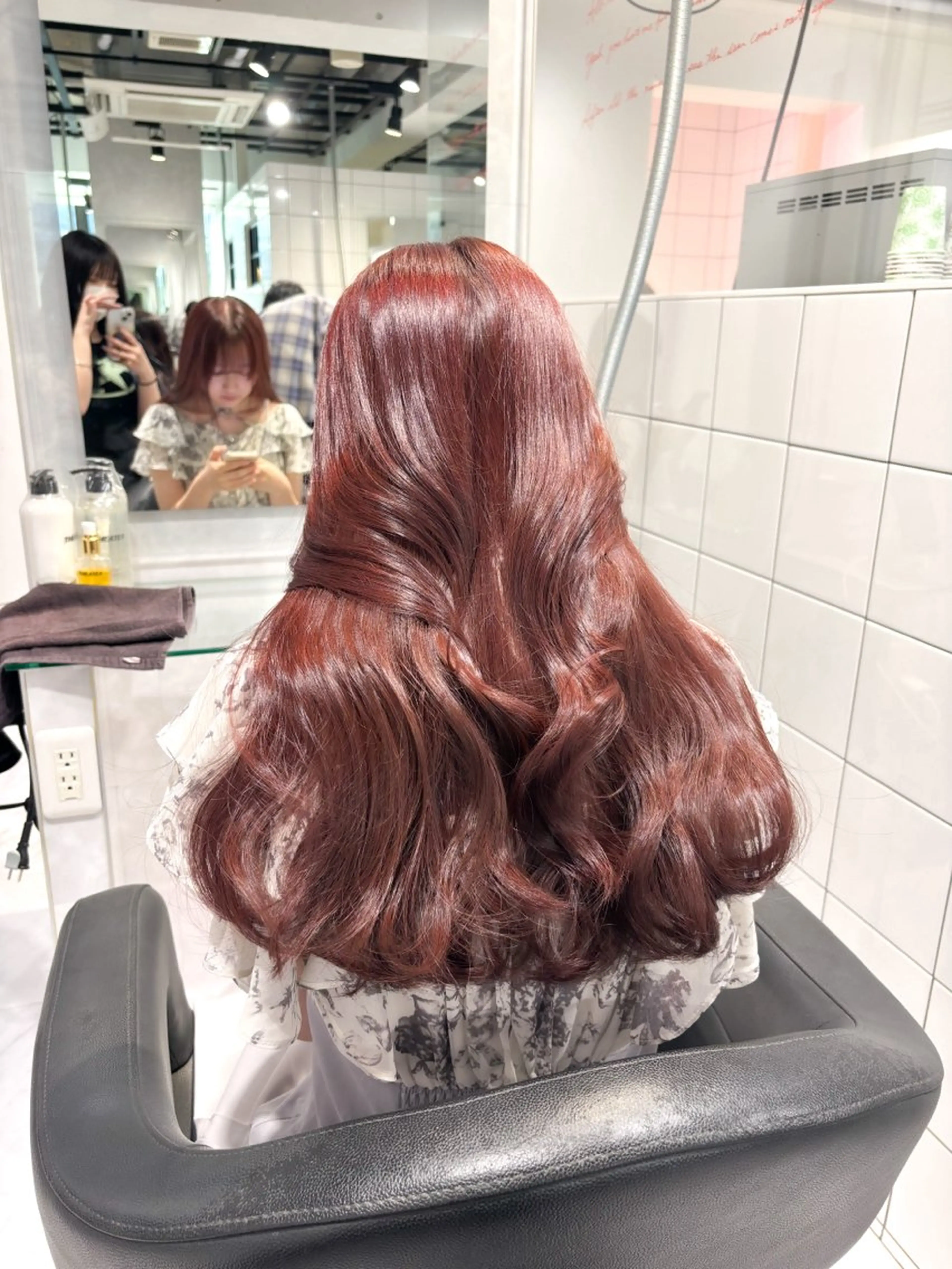 ロング カラー ブリーチ ブリーチなしカラー ピンクカラー 表参道♡暗髪♡ 艶カラー♡アユミのヘアスタイル