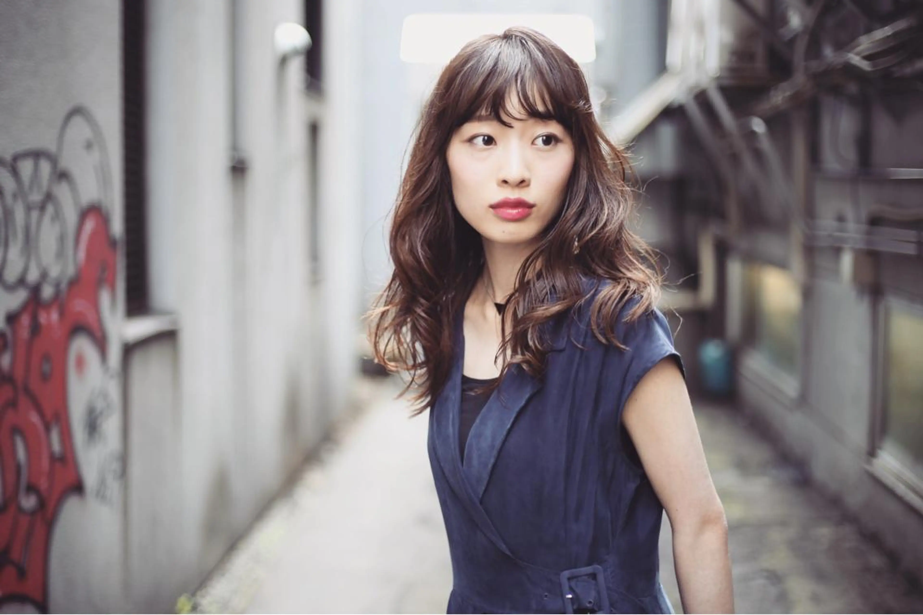 ロング カラー ブリーチ ブラウンカラー モカブラウン ブリーチなしカラー ロング 池田 真由美のヘアスタイル