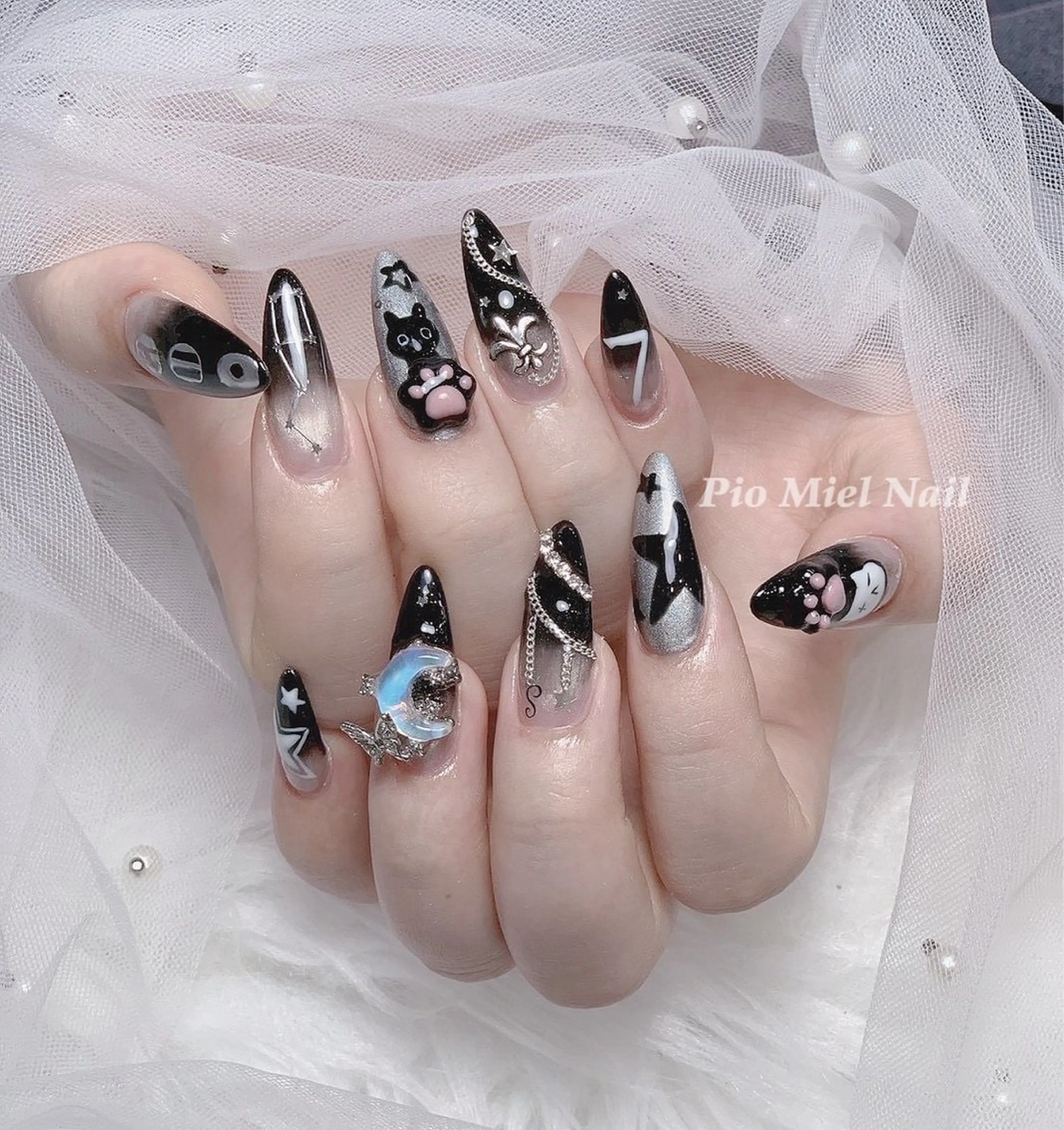 ネイル ハンドネイル HANA 長さだしのネイルデザイン