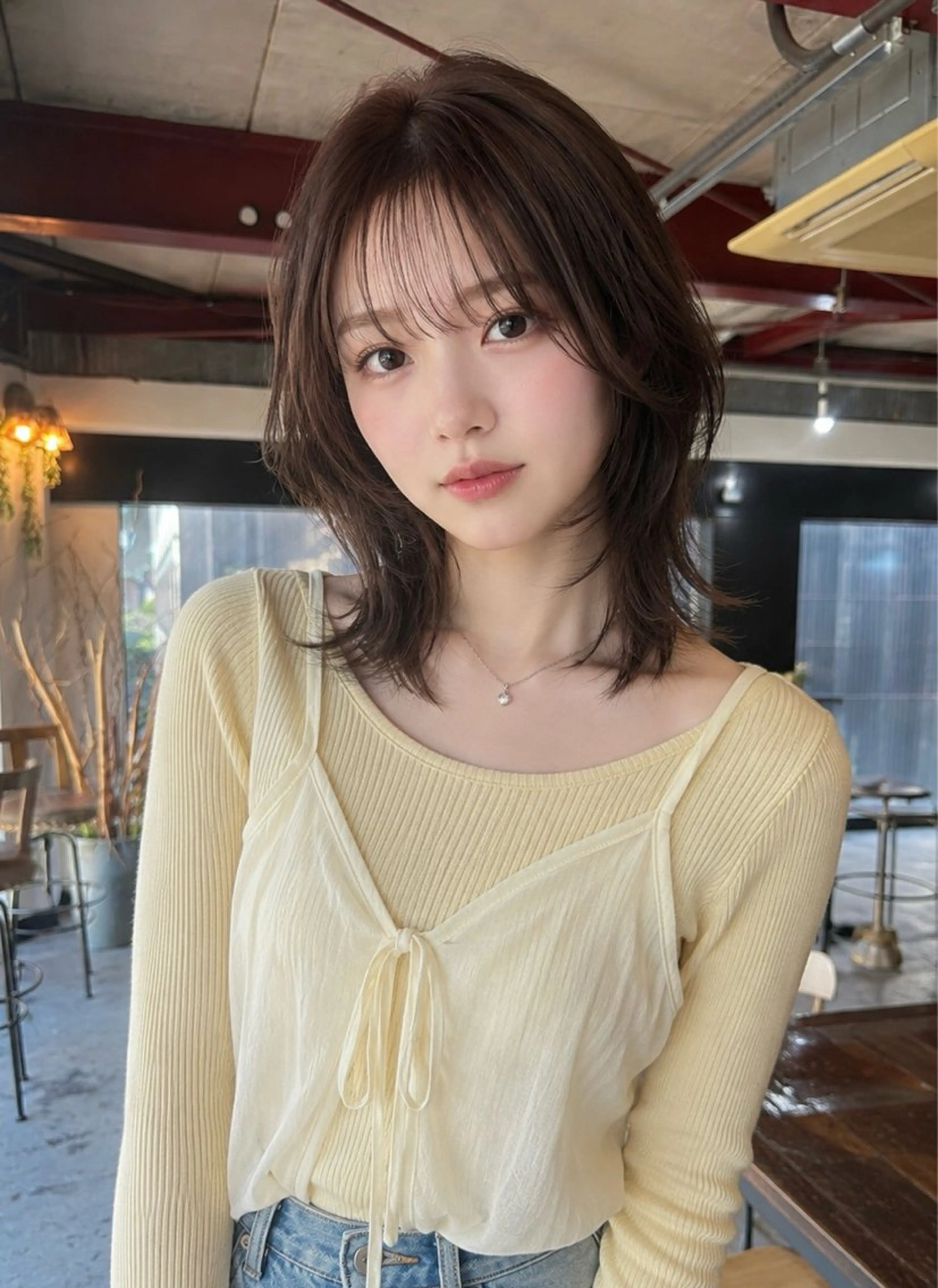 ミディアム カラー カット ヘアカラー トリートメント レイヤー ハイトーン/YUTOのヘアスタイル