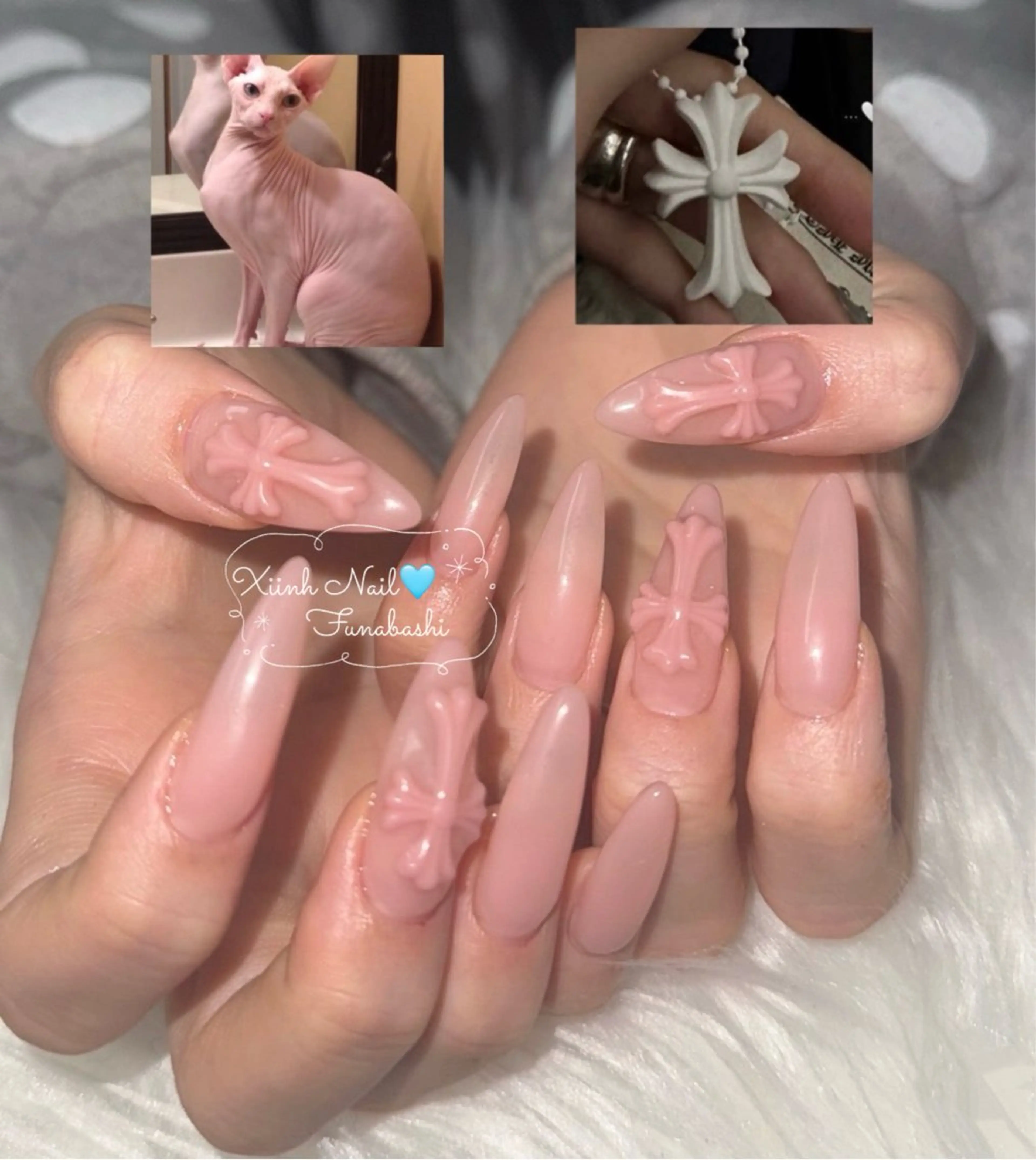 ネイル チークネイル 桜ネイル 長さ出し フットネイル ジェルネイル ハンドネイル XIINH NAIL SALONのネイルデザイン