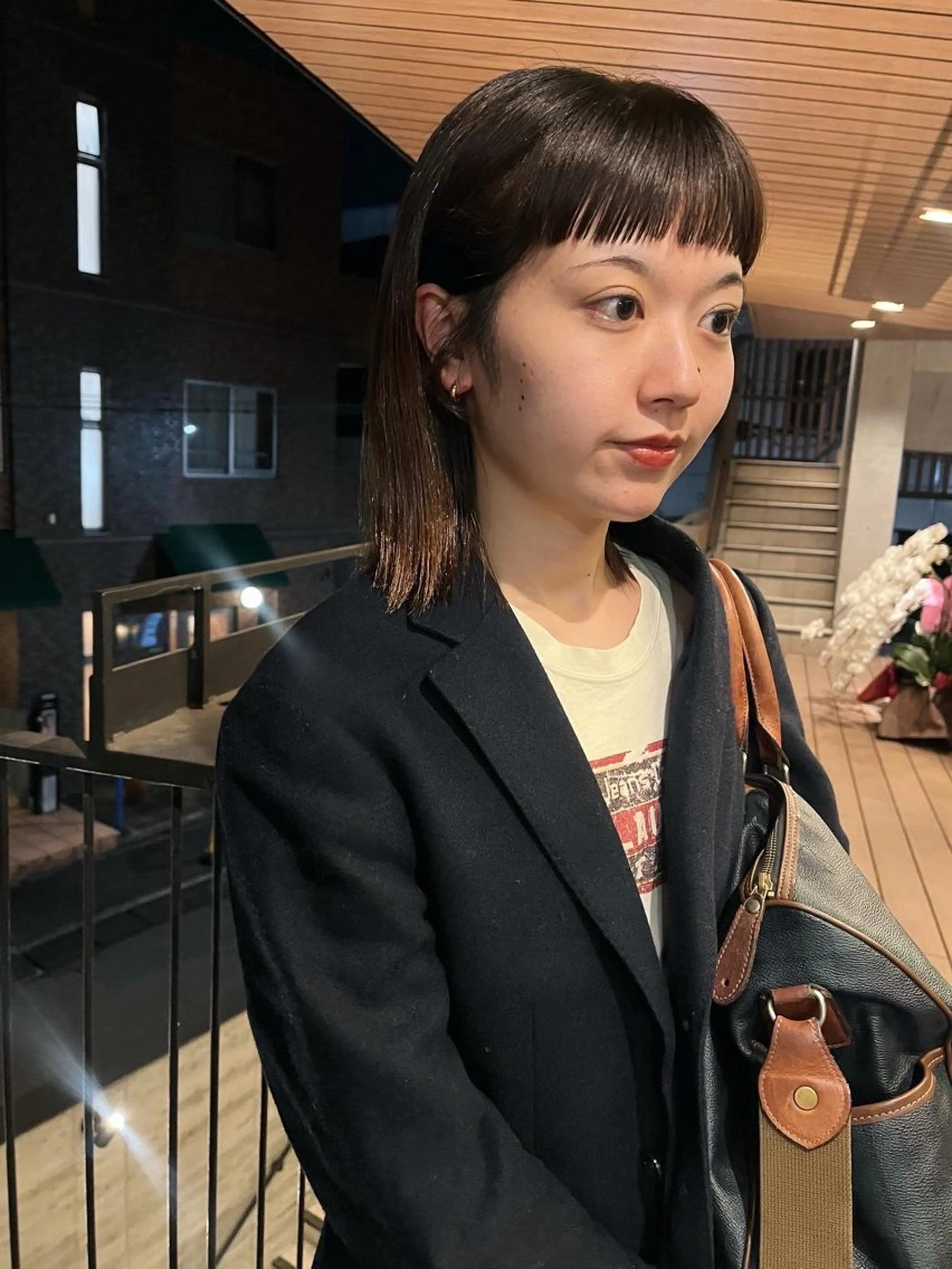 ミディアム カット 暖色/パーマ 🌼クニトウメイのヘアスタイル