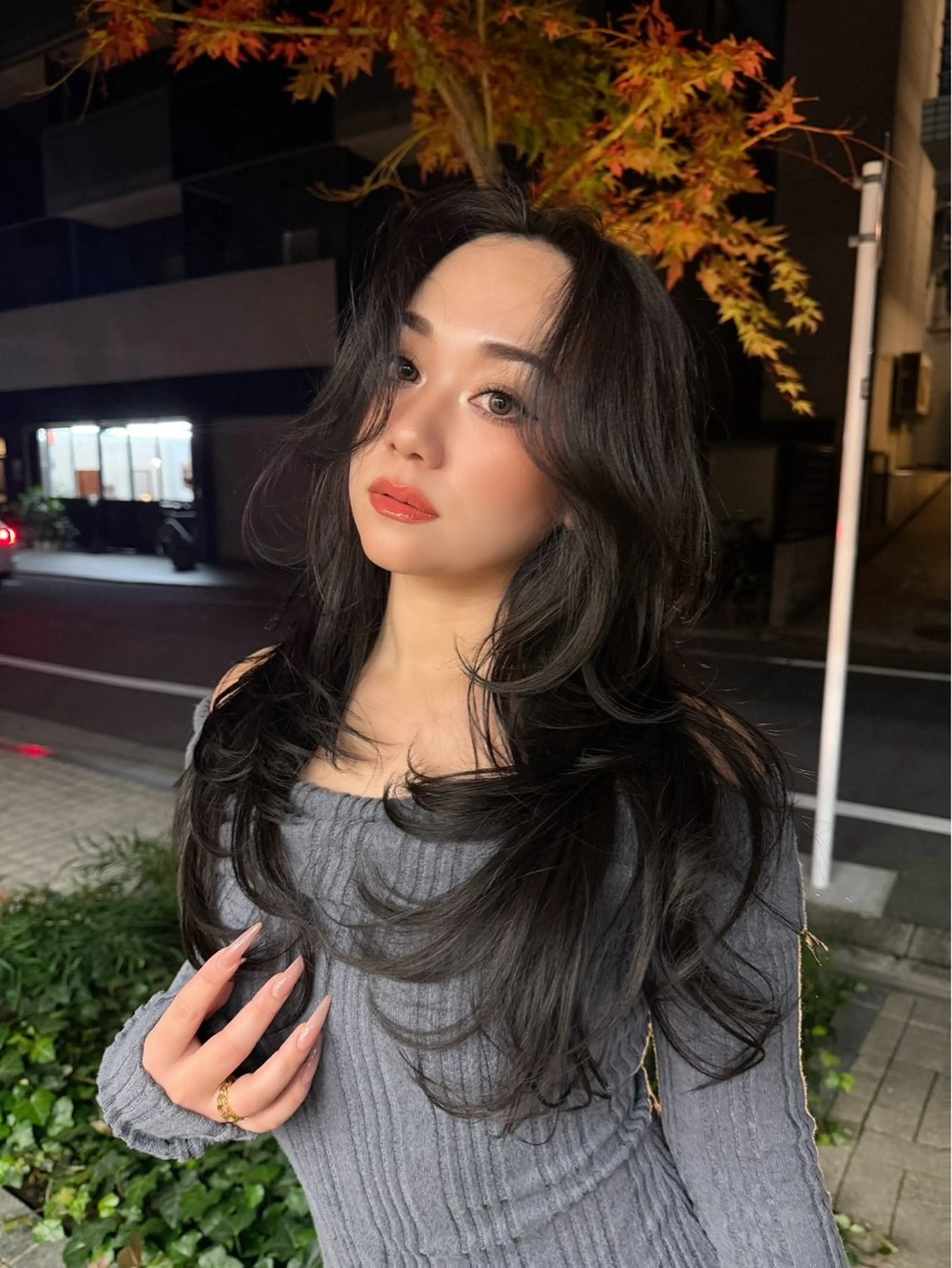 セミロング カラー ブリーチ 透明感カラー ブリーチなしカラー レイヤーカット 小顔カット Miho/海外レイヤ ー/縮毛矯正のヘアスタイル