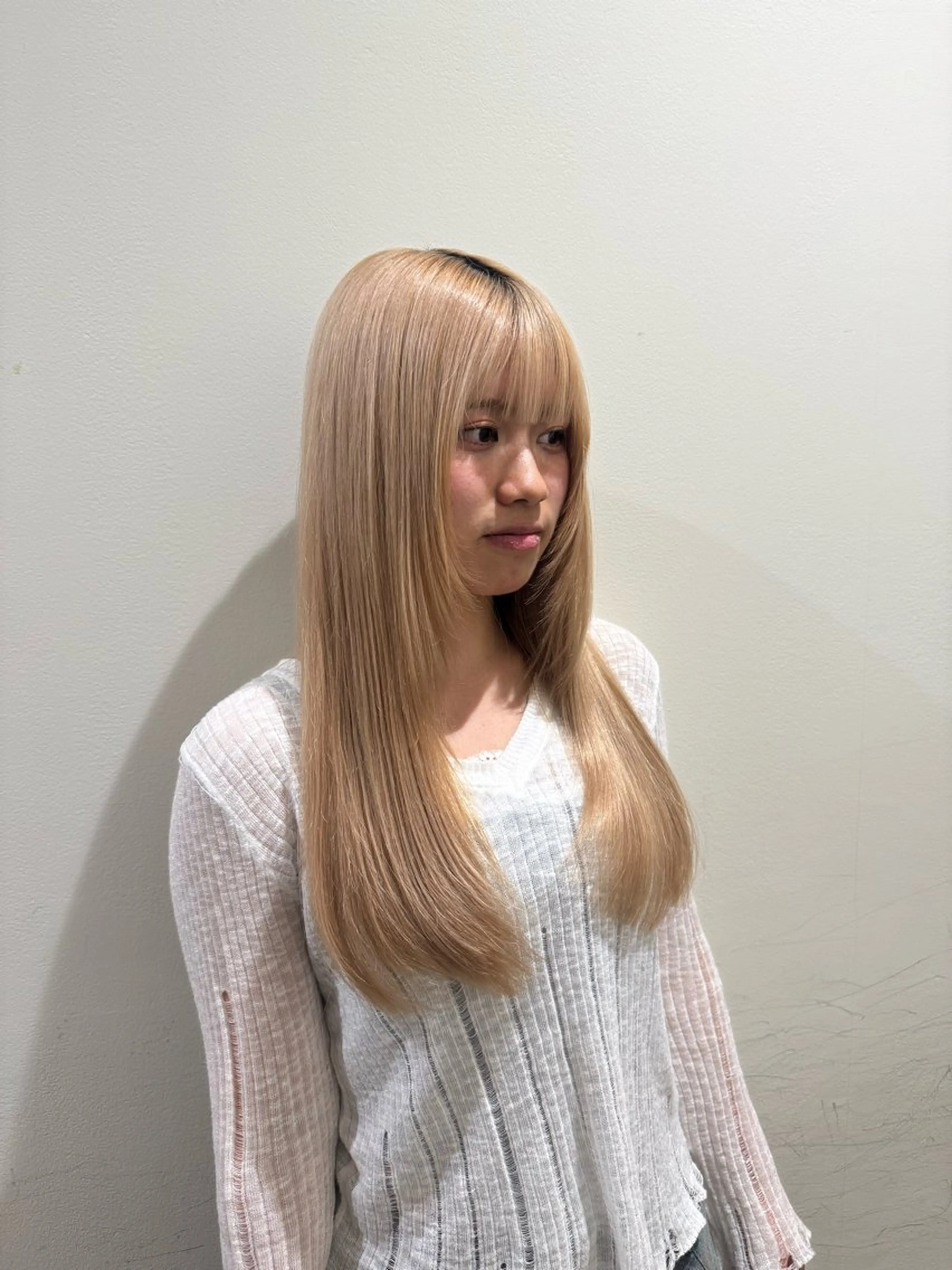 ロング 顔周りカット レイヤーカット 齋藤 結のヘアスタイル