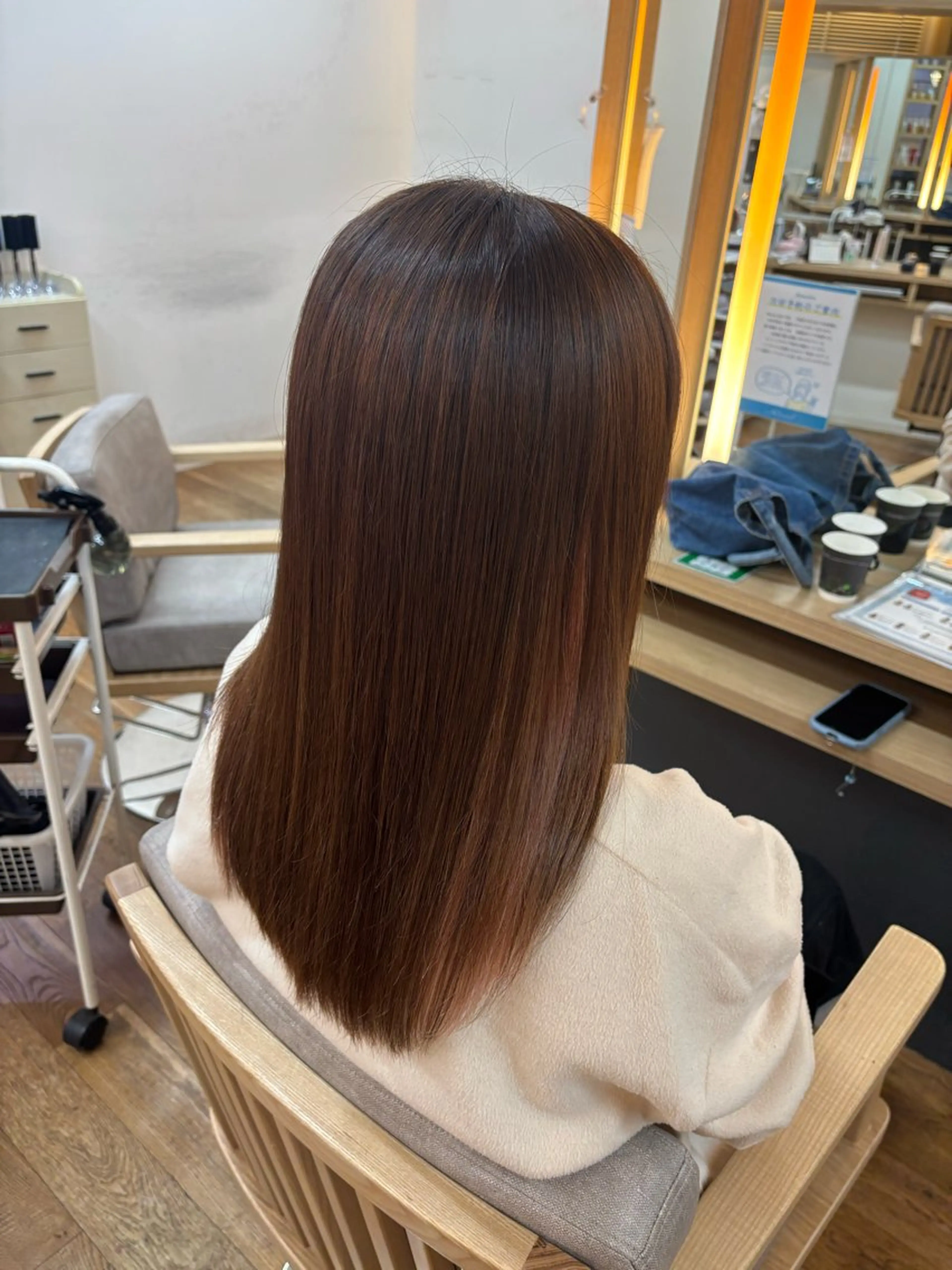 セミロング 髪質改善 縮毛矯正 韓国ヘア sasugaのヘアスタイル